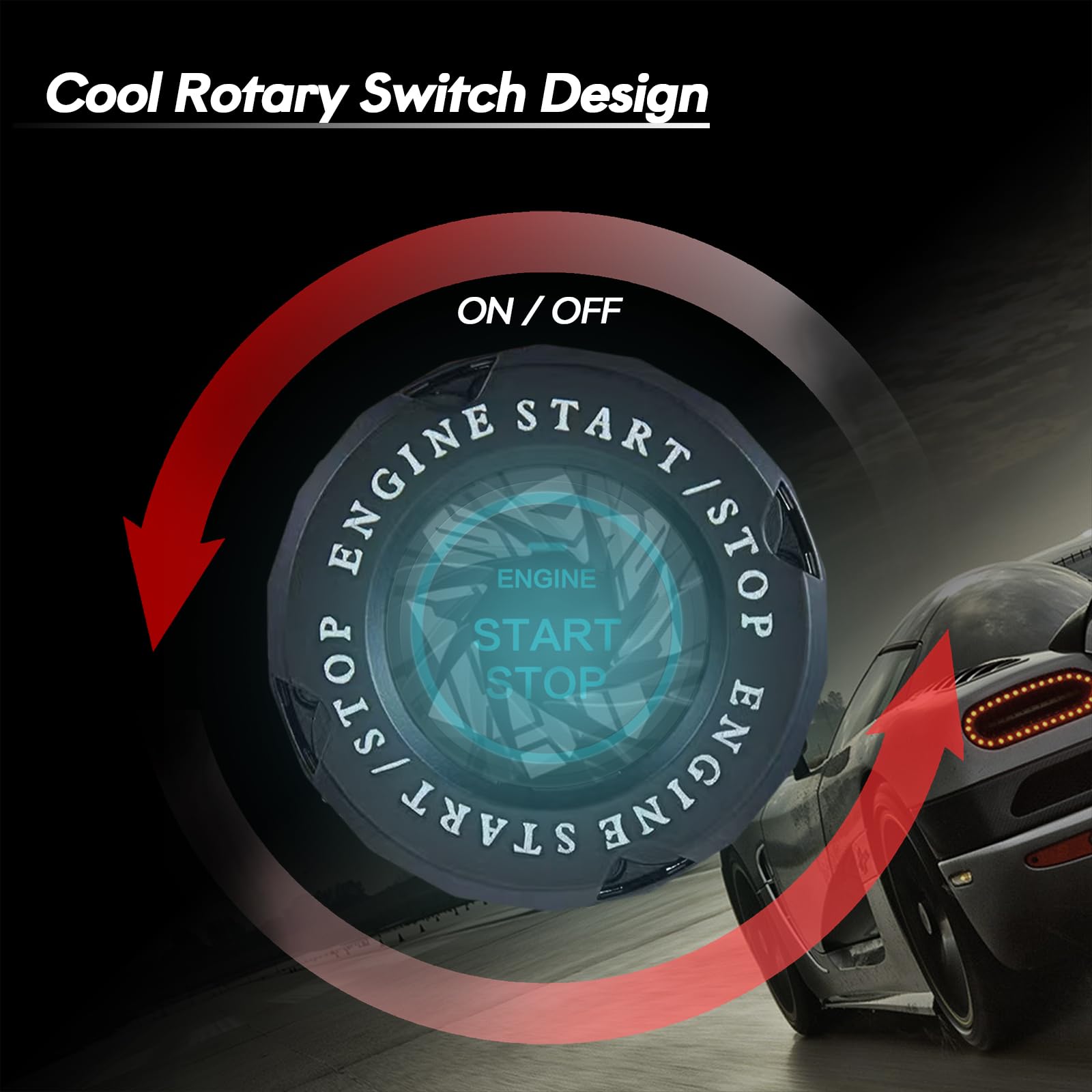 Rotary Push Start Button Cover, Transformers Universal Car Engine Start Button Cover, Car Stickers Interior Decor, Car Accessori