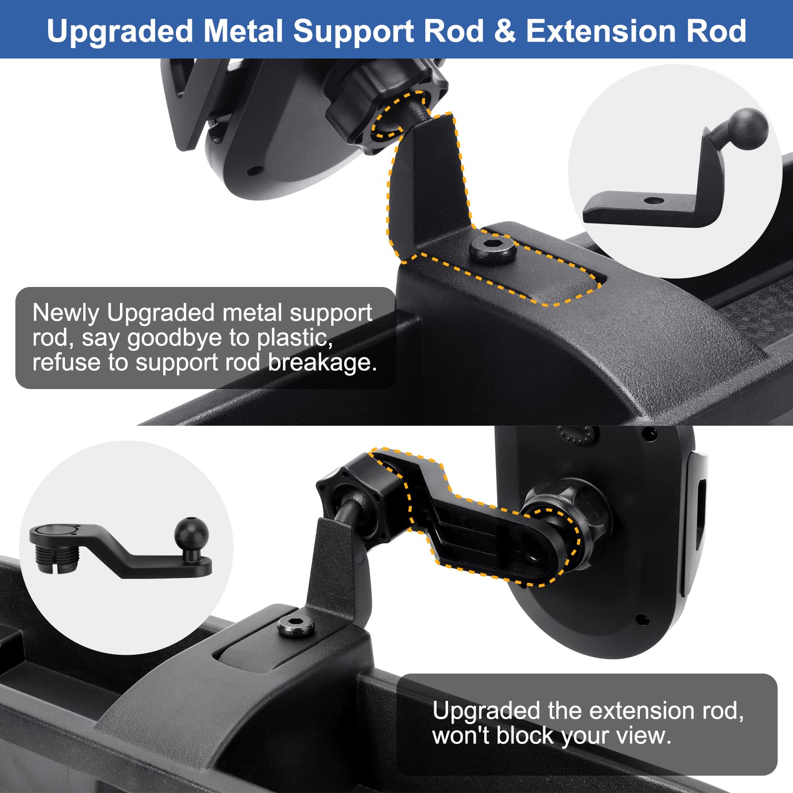 Upgraded Phone Mount For 2018 2019 2020 2021 2022 2023 Jeep Wrangler Jl Jlu & Gladiator Jt, Multi-Mount Phone Holder Dash Tray S