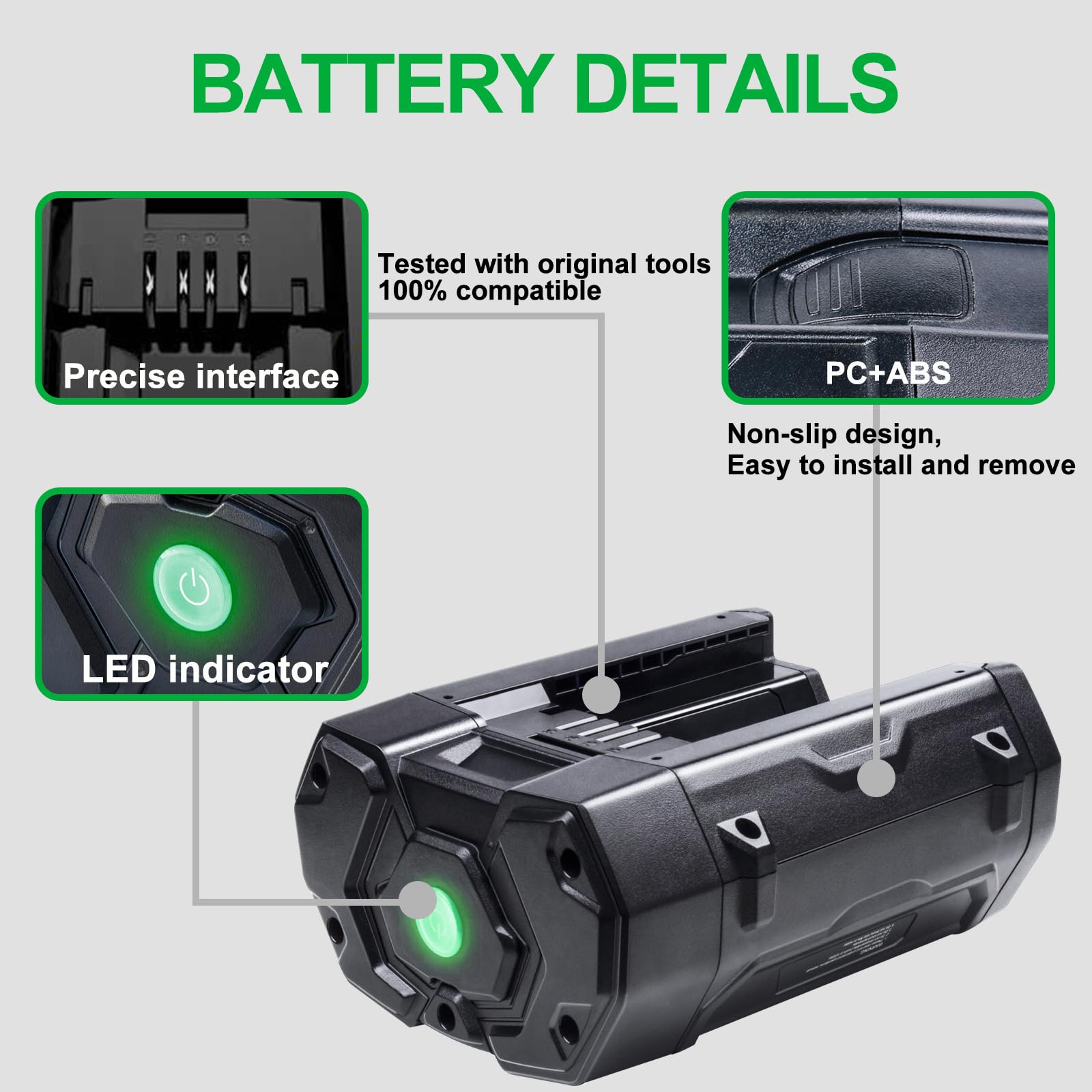 Jgspj 56V 5.2Ah Lithium Battery Replacement For Ego 56V Battery Ba2800 Ba2800T Ba4200 Ba1400 Ba1400T Ba4200 Compatible With St15