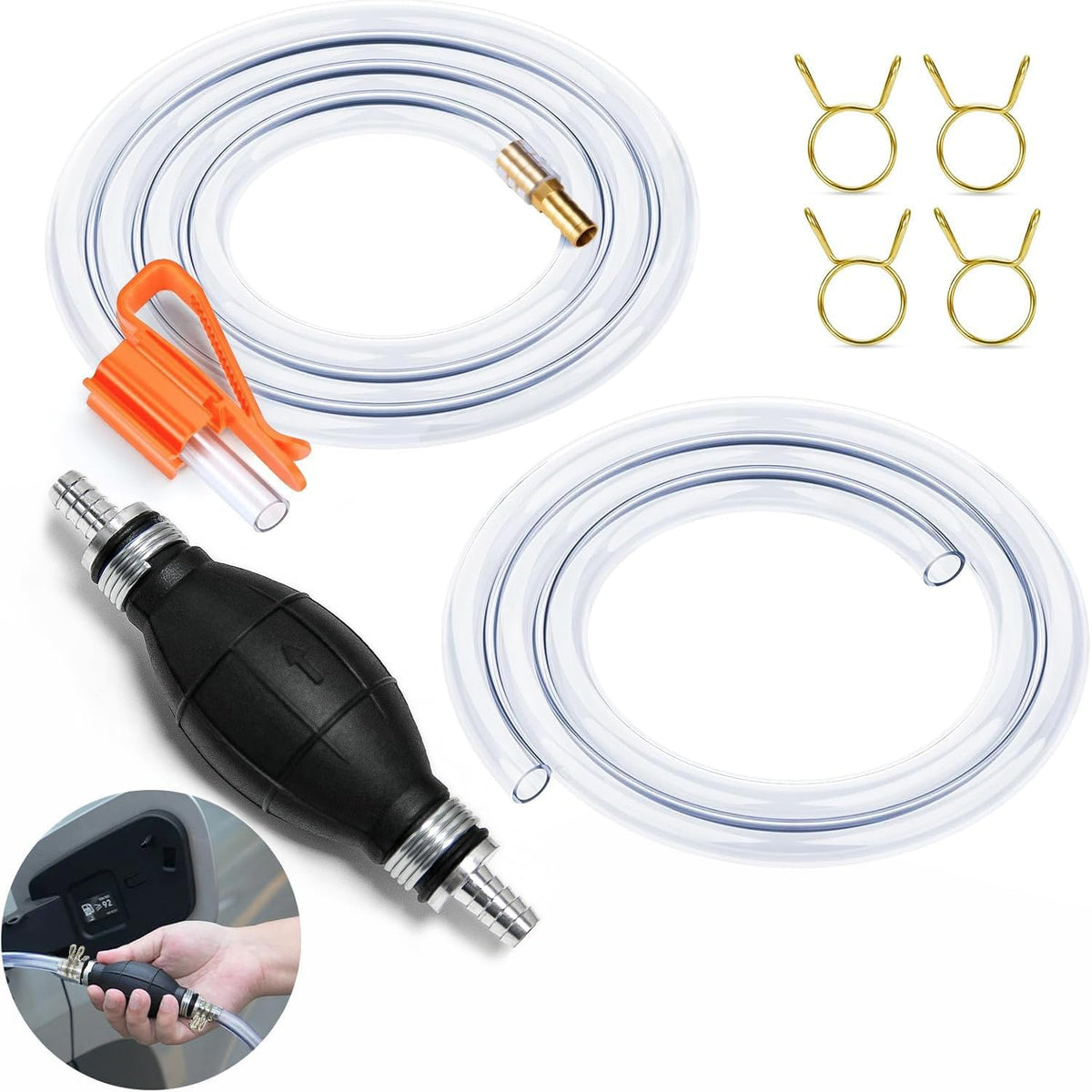 Gasoline Siphon Hose, Gas Oil Water Fuel Transfer Siphon Pump, Portable Widely Use Hand Fuel Pump, Fuel Transfer Pump With Pvc H