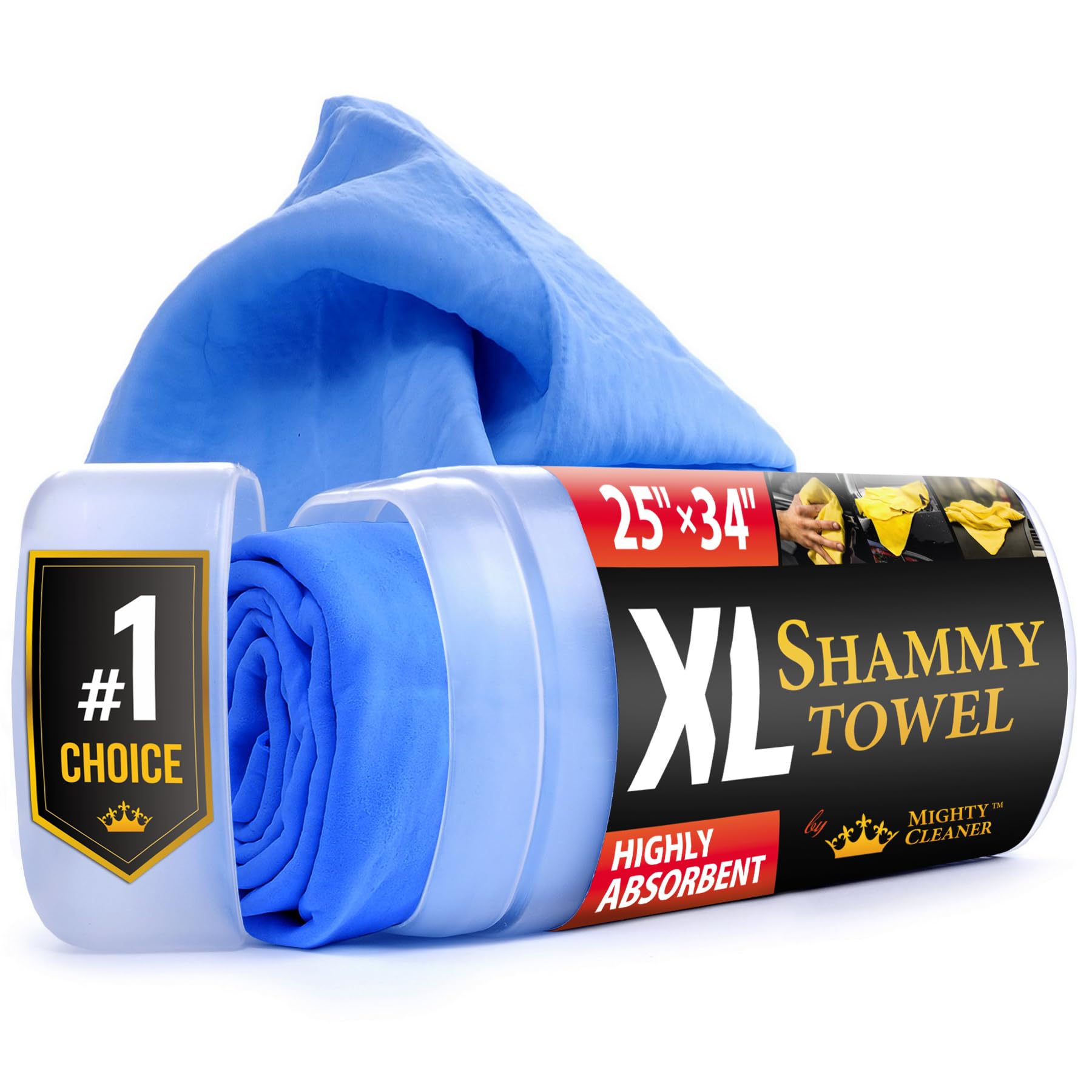 Premium Xl Shammy Towel For Car - 2Pk (34''X25'') - Super Absorbent Chamois Cloth For Drying - Spots & Scratch-Free, Reusable