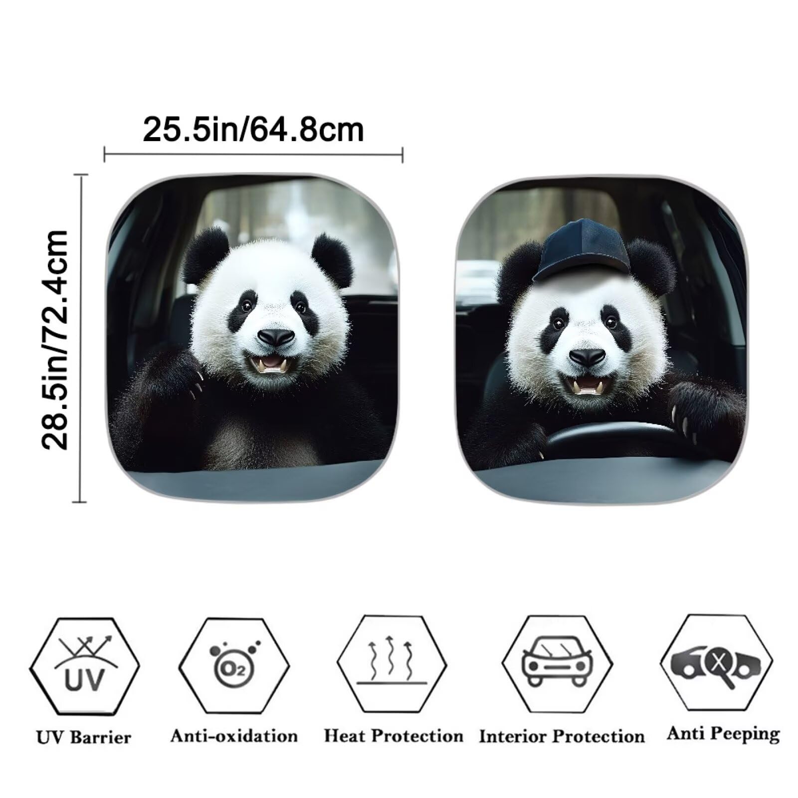 Renewold Car Windshield Sunshade Vehicle Front Window Sun Shade For Most Sedans Suv Truck Panda Animal Driving Auto Sun Blocker