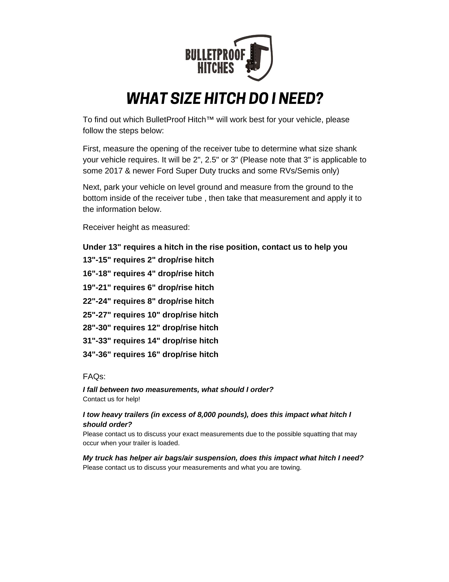 Bulletproof Hitches - 2.0' Adjustable Extreme Duty Trailer Hitch (30,000 Lb. Rating) - 4' Drop/Rise With 2' And 2 5/16' Dual Ball - Powder Coat, Solid Steel, Corrosion-Resistant