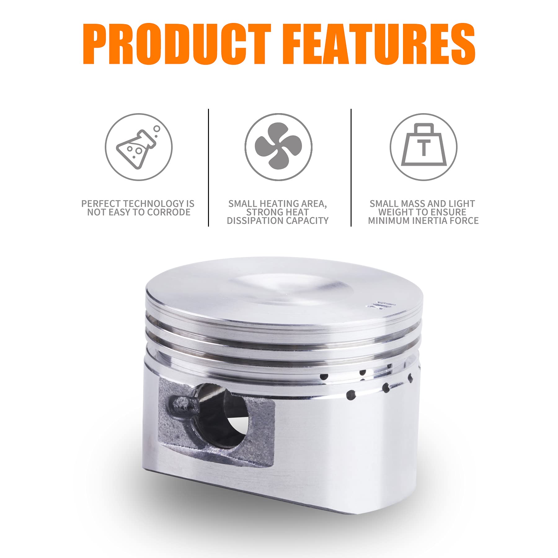 Oraevy Piston Rings Gasket Set 52.4Mm Bore Replacement For 110Cc 125Cc Kazuma Taotao Sunl Coolster Roketa Bms Ssr Atv Pit Bike