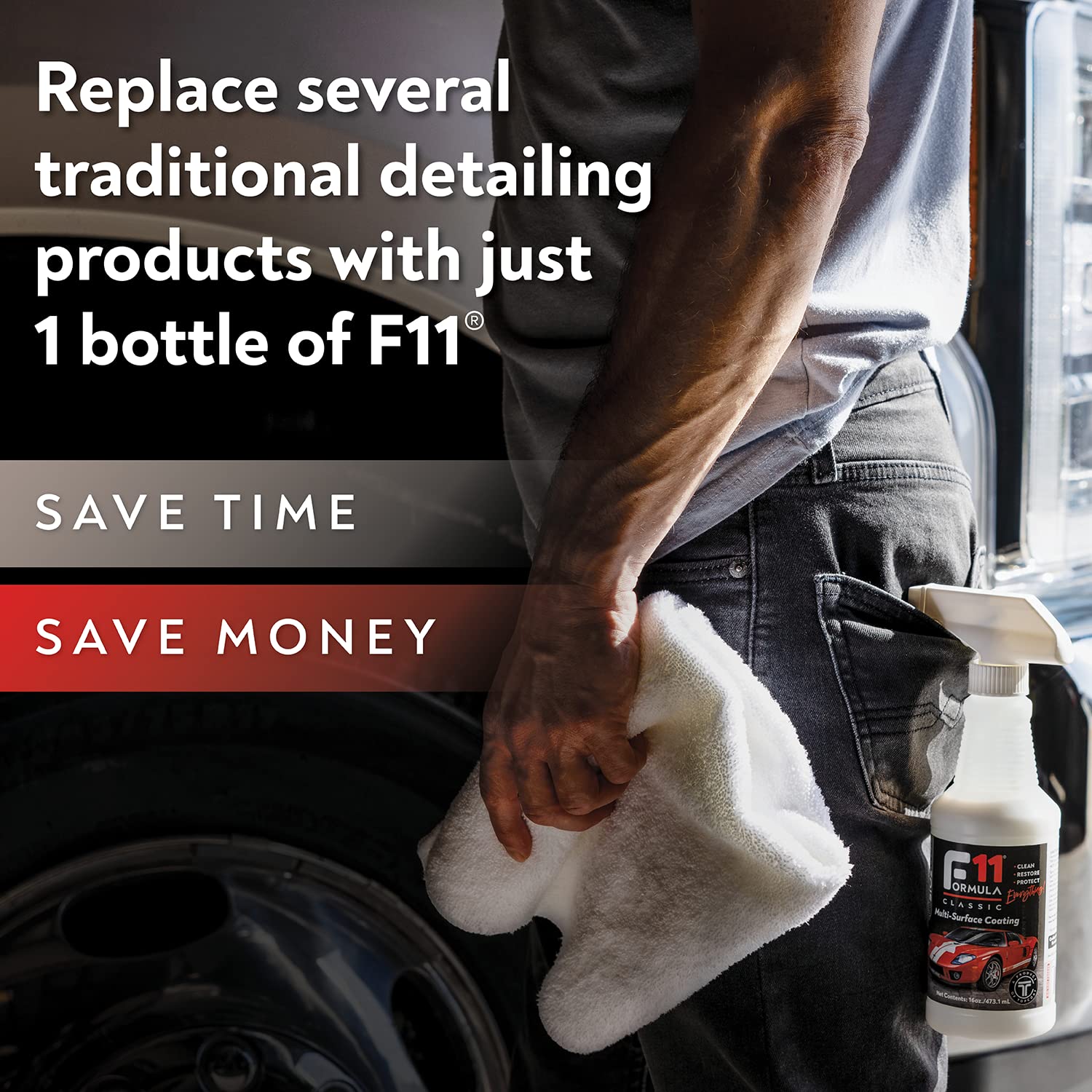 TopCoat F11 Polish & Sealer - 16oz Water-Based Alternative to Ceramic Wax for Cars & Bikes with Travel Bottle & Microfiber Towels