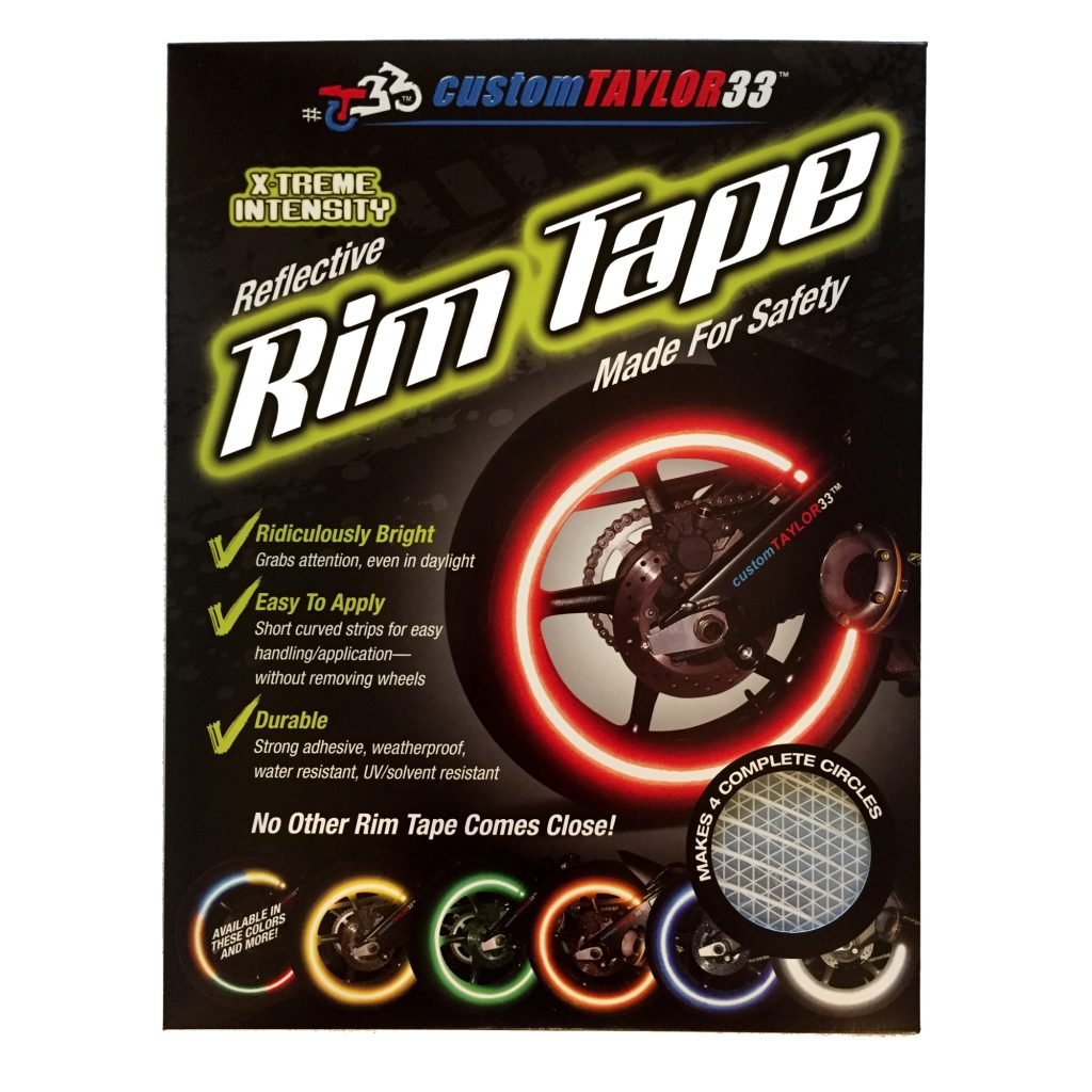 Customtaylor33 (All Vehicles White/Silver/Chrome High Intensity Grade Reflective Copyrighted Safety Rim Tapes (Must Select Your Rim Size), 17' (Rim Size For Most Sportsbikes)
