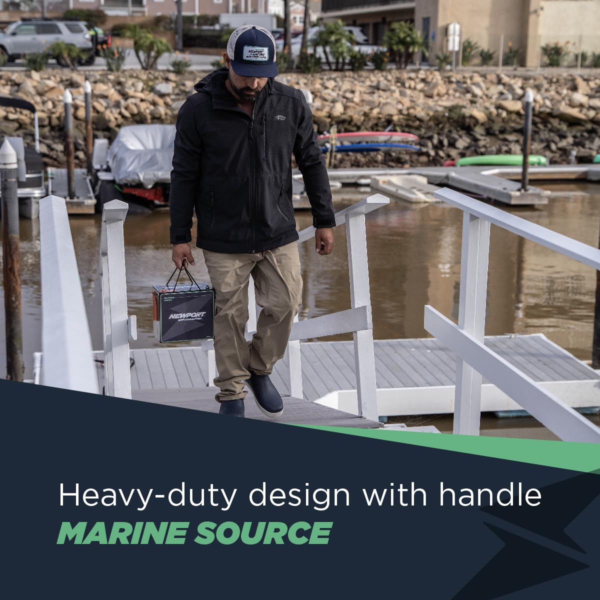 Newport 12V50Ah Deep Cycle Heavy-Duty Marine Battery, Lightweight & Sealed Agm, Trolling Motor Compatible