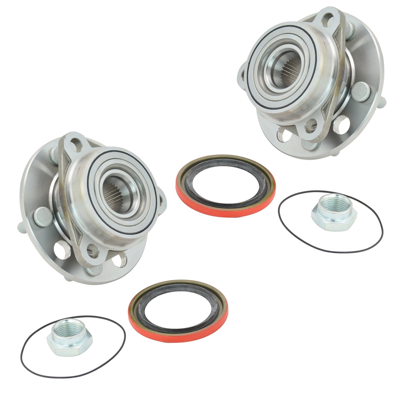Front Wheel Hub & Bearing Pair Set Compatible With Chevy Buick Pontiac Oldsmobile Cadillac