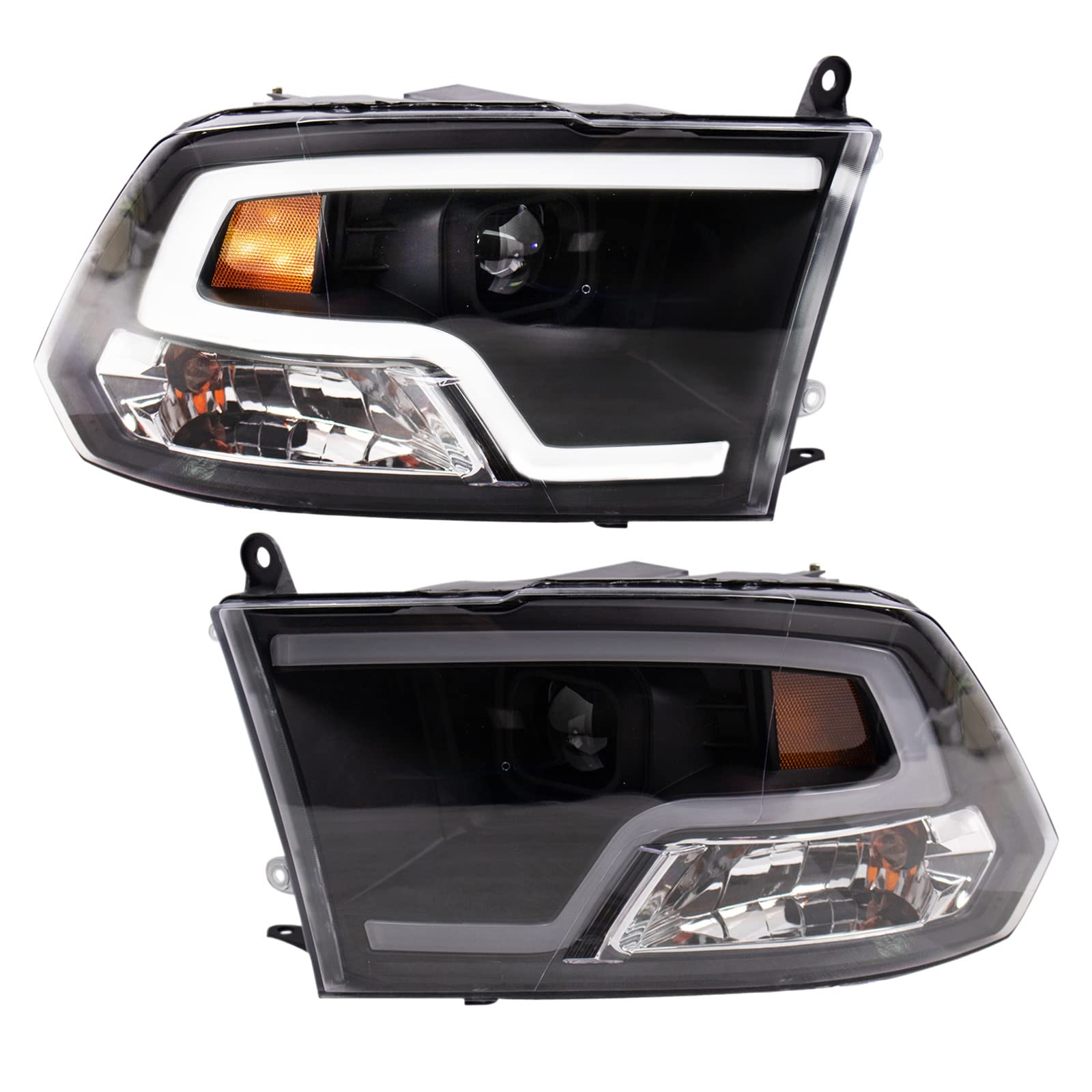 Trq Performance Headlight Set Compatible With 09-18 Dodge Ram 1500 19-21 1500 2500 3500