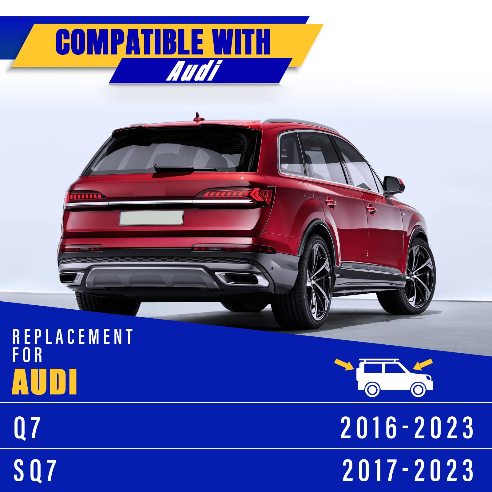 3 Wipers Replacement For Audi Q7 2016-2023 Audi Sq7 2017-2023, Windshield Wiper Blades Original Equipment Replacement - 27''/20'