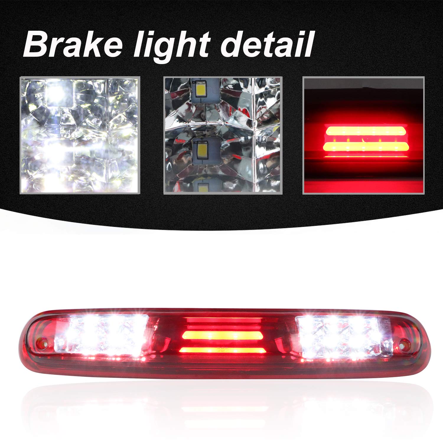 Fit For 2007 2008 2009 2010 2011 2012 2013 Chevy Silverado / Gmc Sierra 1500 2500 3500 Hd Rear Roof Center Led Third 3Rd Brake C