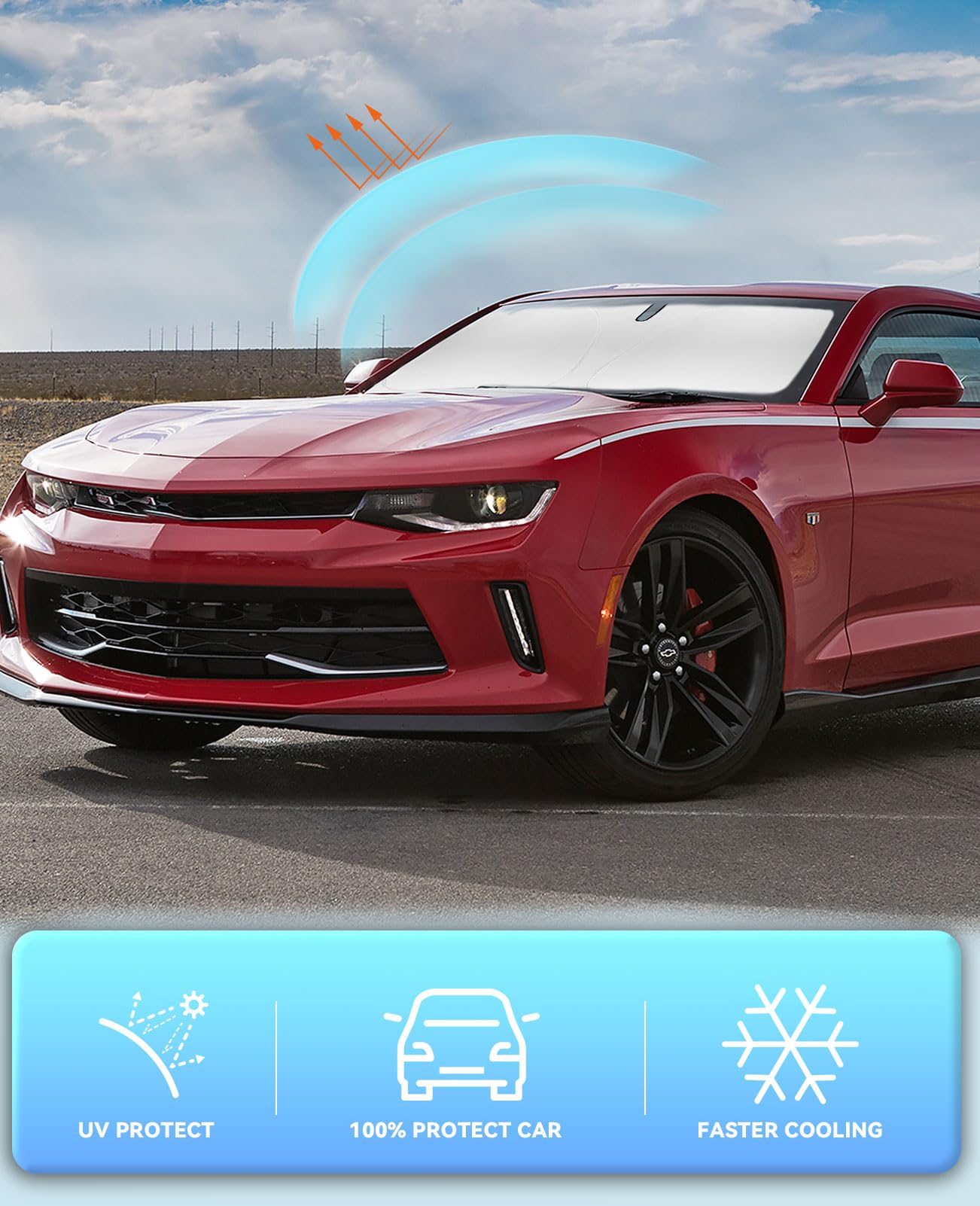 Windshield Sun Shade Car Sunshade For Chevrolet Camaro Coupe 2016-2023 2024 2025 Accessories Windshield Cover For Chevy Camaro C