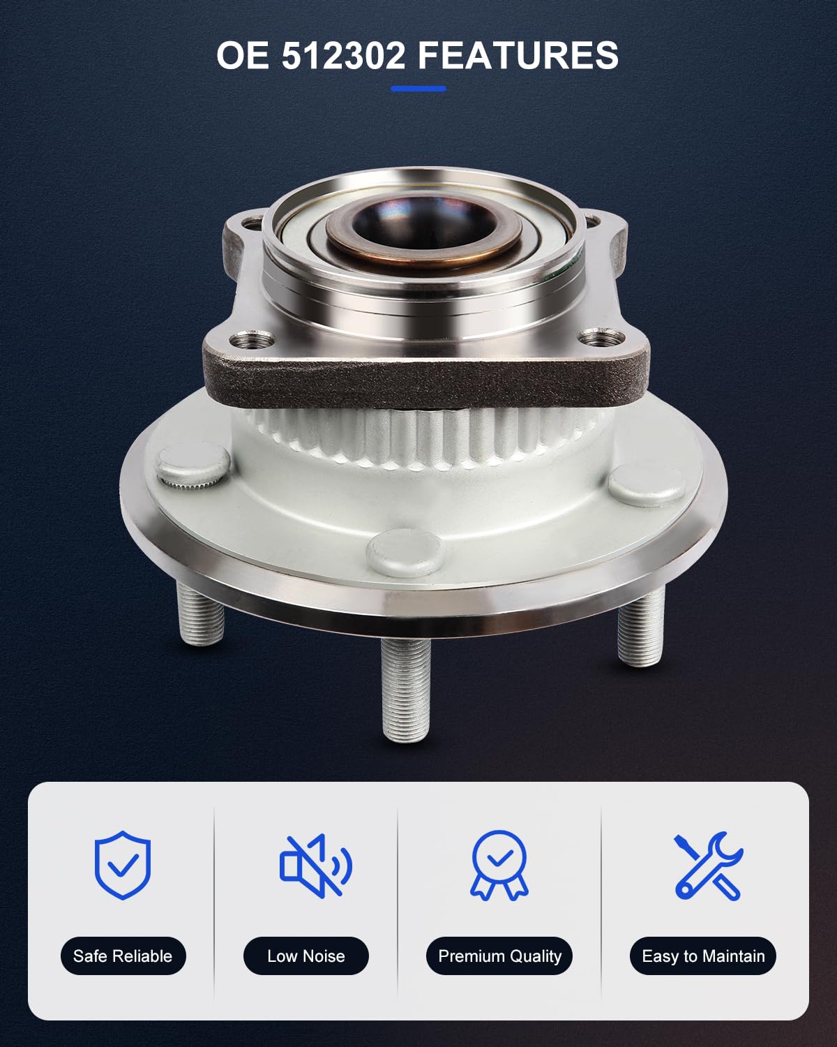 ECCPP x1 512302 Wheel Bearing Hub 06 07 08 09 10 for Jeep Commander, 05-10 for Jeep Grand Cherokee Rear Axle 5 Lugs Hub Bearing