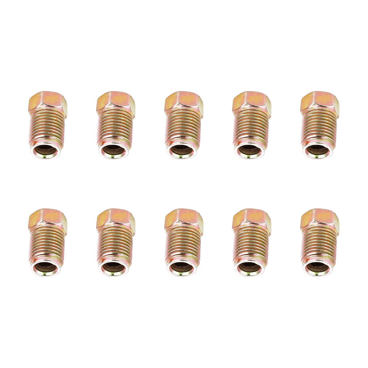 Thinp 10 Pieces Brake Line Fittings, 10 X 1 mm Metric Brake Line Invert Flare Fittings Brake Line Fittings Assortment for 3/16 I