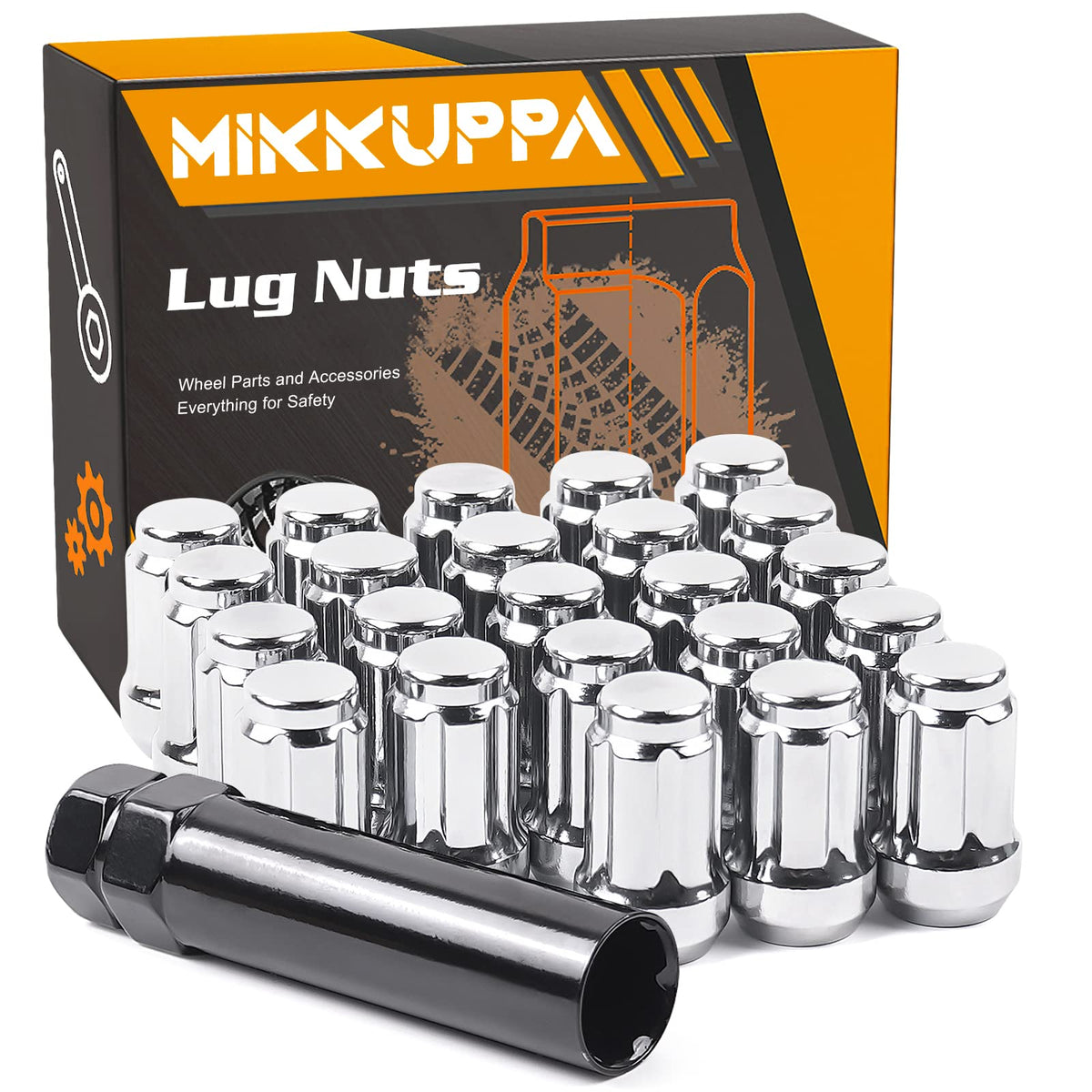 Mikkuppa 23Pcs 1/2-20 Lug Nuts Spline - Replacement For 1987-2018 Jeep Wrangler, 2002-2012 Jeep Liberty, 1993-2010 Jeep Grand Ch