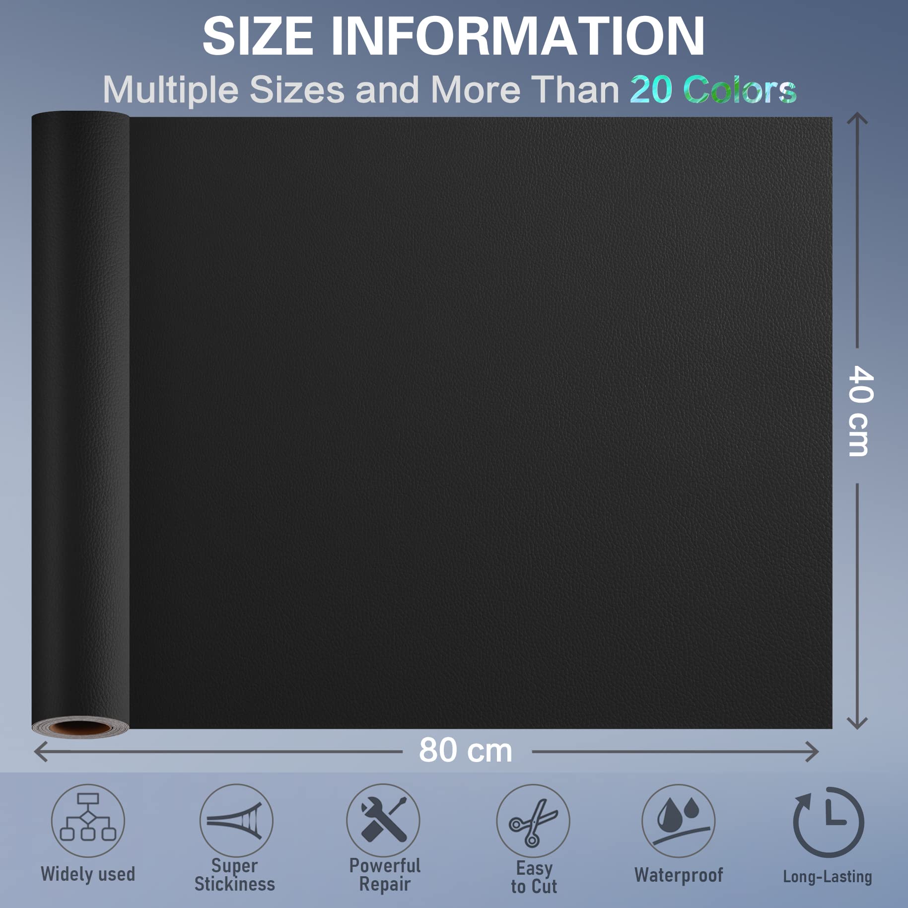 Self Adhesive Leather Repair Patch Kit, 31.5 In X 16 In Large Vinyl Leather Repair Tape For Furniture, Car Seat, Couch, Sofa, Ch