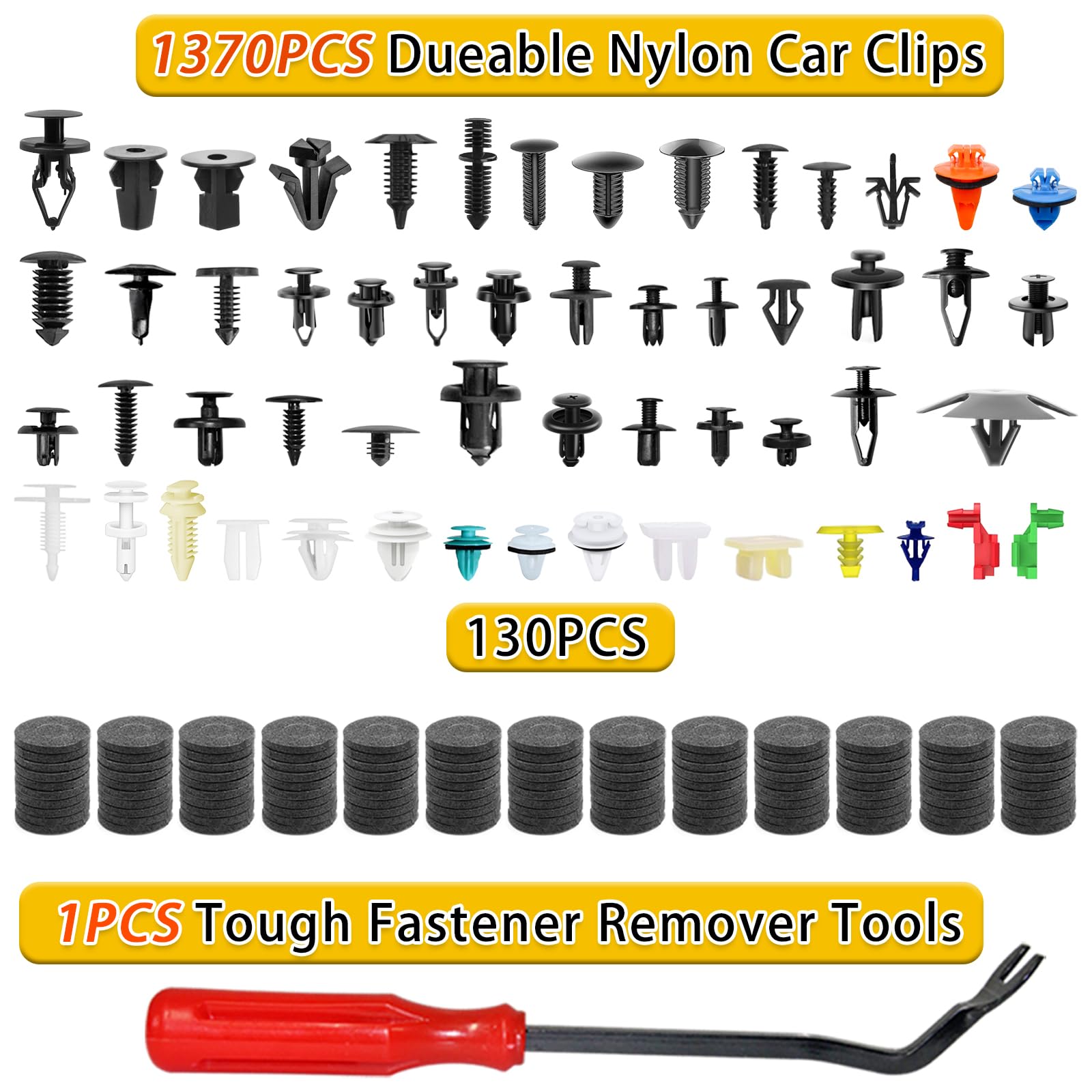 Medoon Car Retainer Clips 1501 Pcs, 55 Sizes Car Panel Trim Clips Kits, Auto Push Fasteners For Ford Gm Toyota Honda Chrysler Bm
