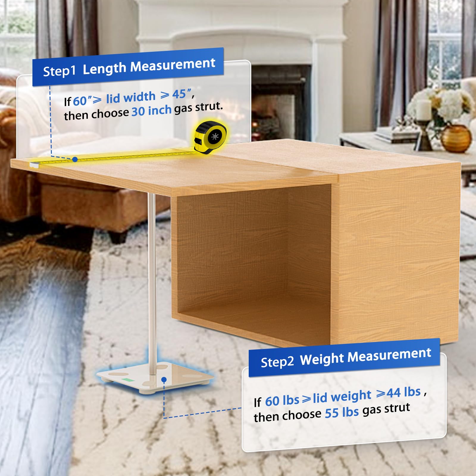 Arana Gas Struts 30 Inch 55Lbs With Brackets, 30'' Gas Shocks Spring Lift Support For Tv Cabinet Trap Door Bench Lid Floor Hatch