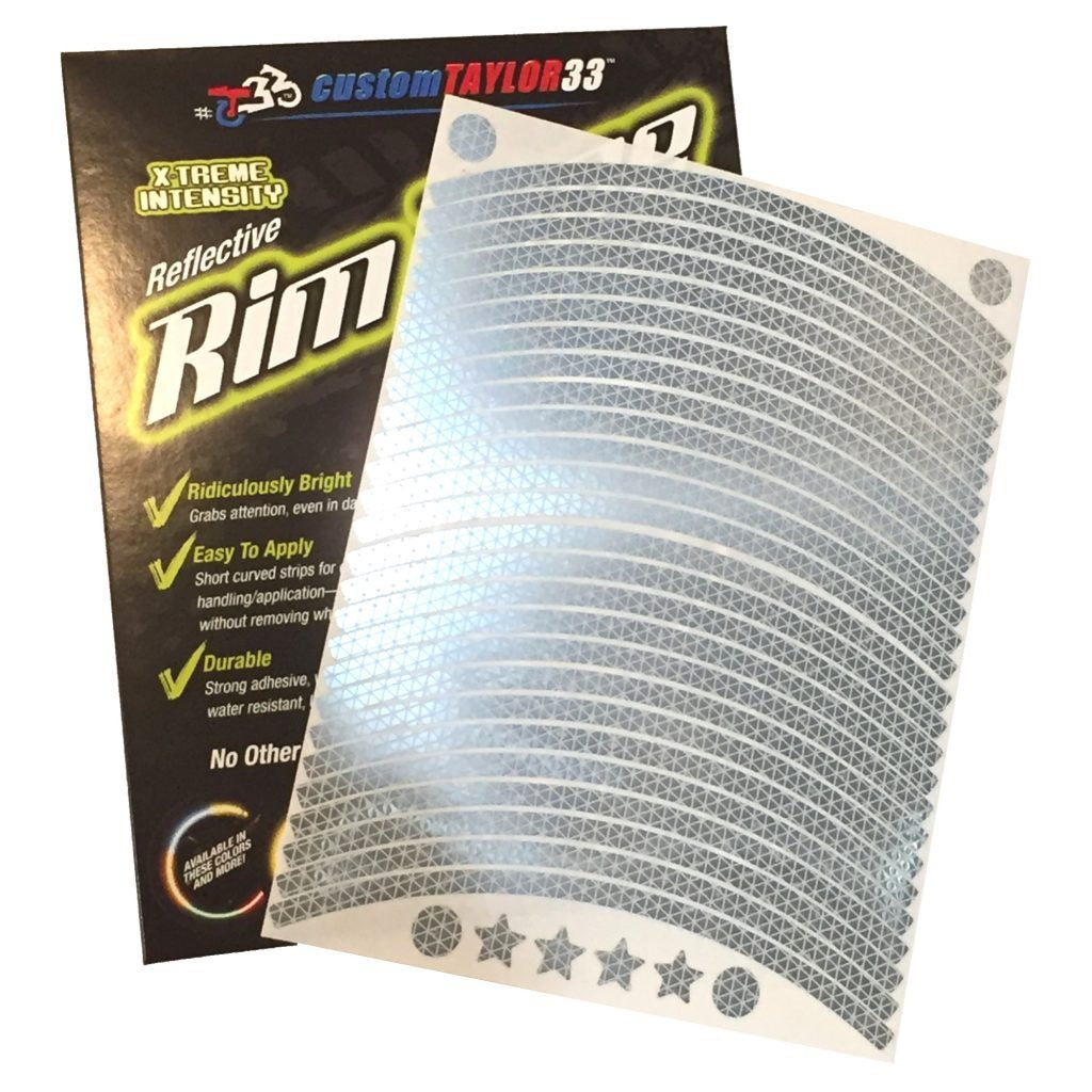 Customtaylor33 (All Vehicles White/Silver/Chrome High Intensity Grade Reflective Copyrighted Safety Rim Tapes (Must Select Your