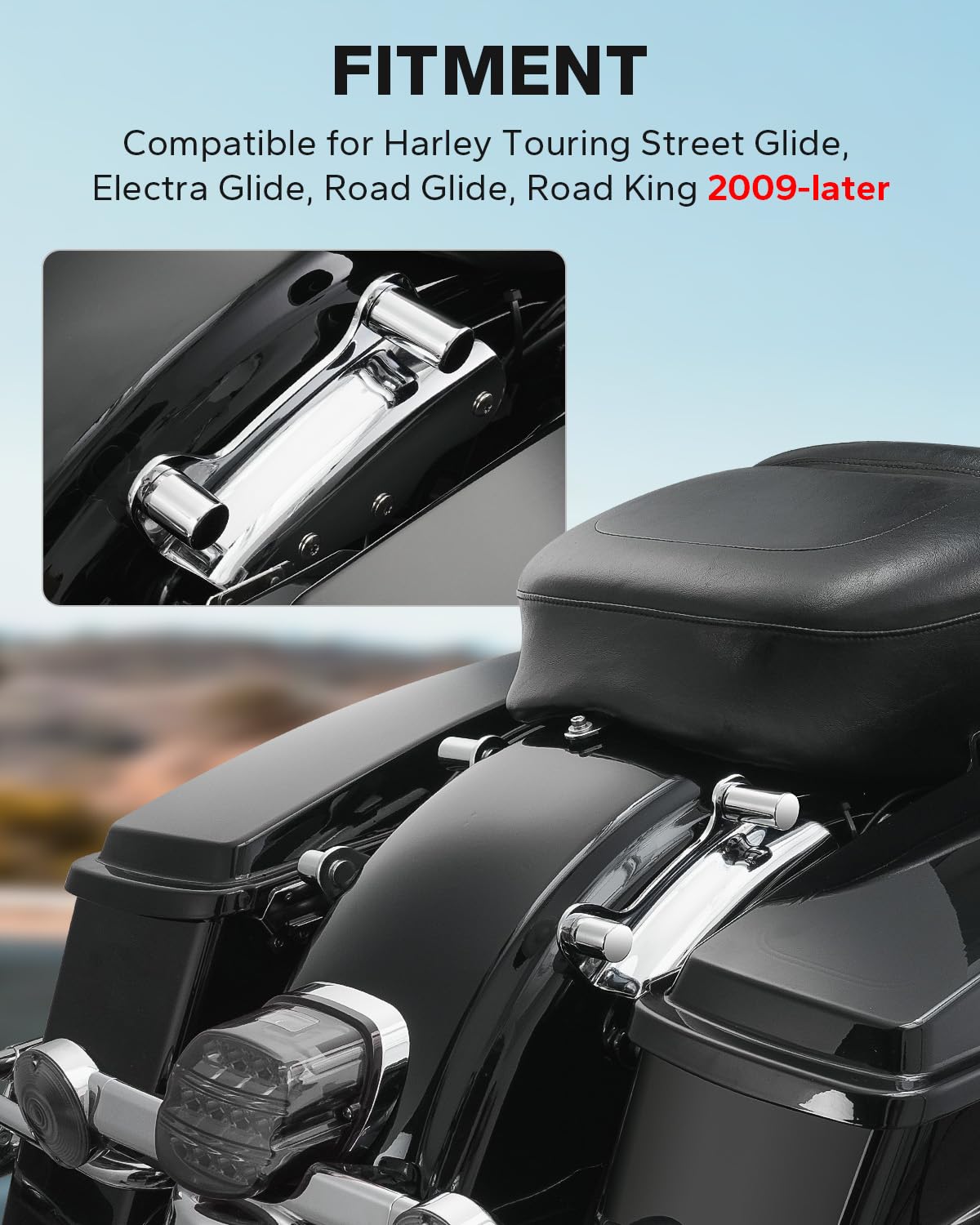 Amazicha Chrome Docking Hardware Covers Kit 4 PCS Compatible for Harley Davidson Touring Street Glide, Electra Glide, Road Glide