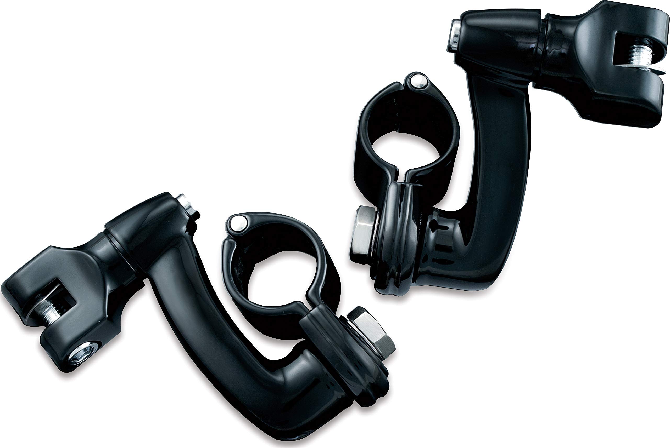 Kuryakyn 7571 Motorcycle Foot Control Component: Longhorn Offset Footpeg Mounts With Magnum Quick Clamps For 1-1/4'' Engine Guar