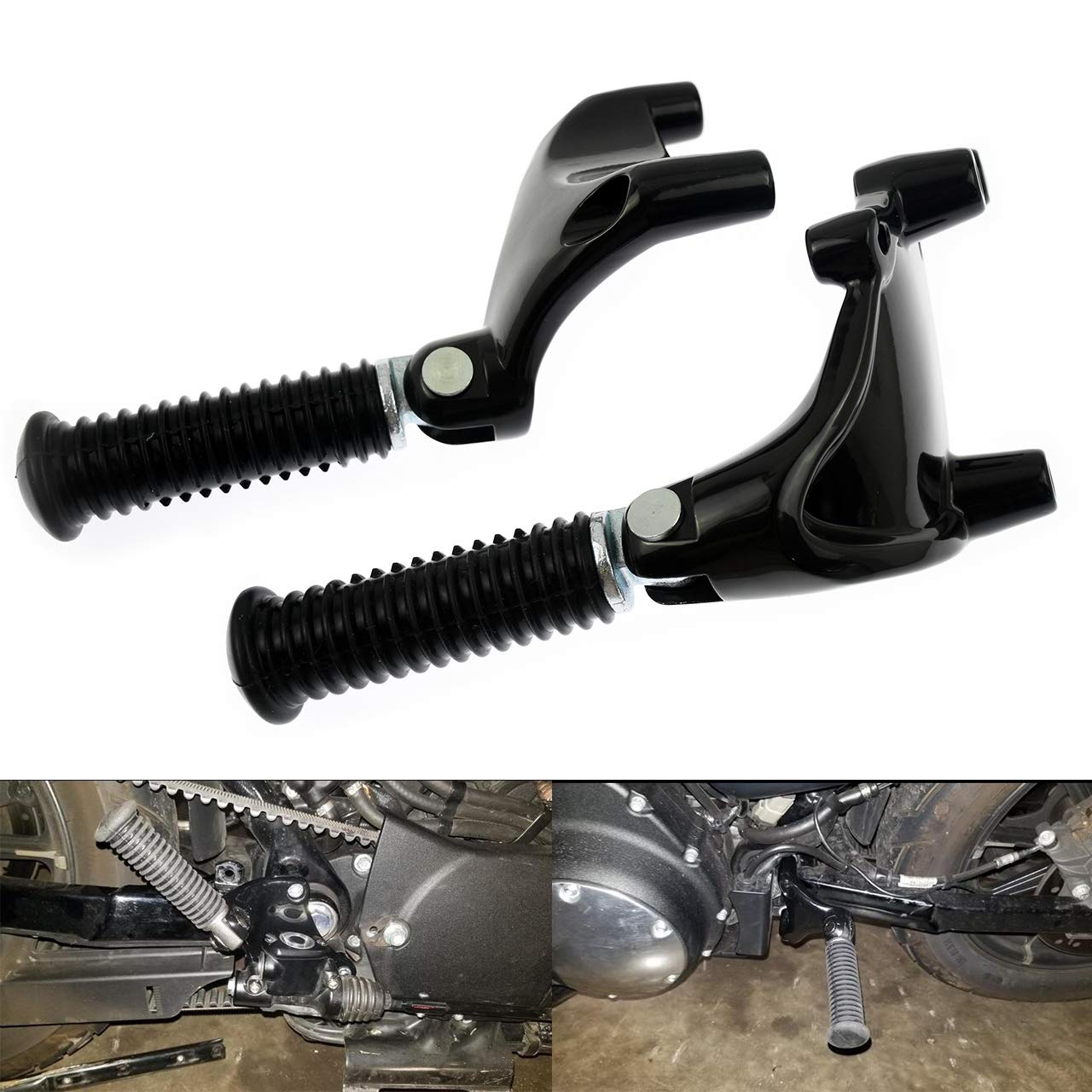Hdbubalus Motorcycle Foot Pegs Rear Passenger Footpegs Foot Rests Pedal & Mount Fit For Harley Sportster Iron Xl 883 1200 Forty Eight Seventy Two 2014-2024