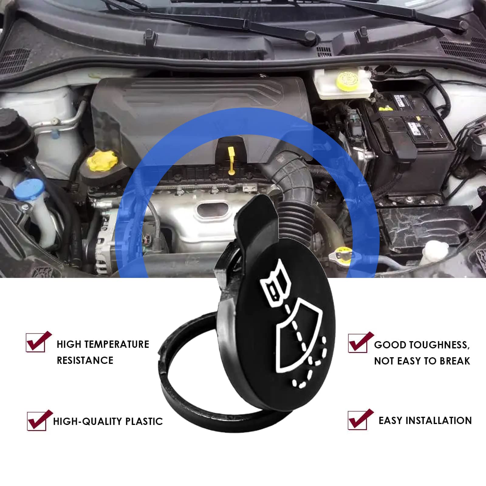 Windshield Washer Fluid Reservoir Cap - Windshield Wiper Fluid Cap Replacement Cap Compatible With Gmc Chevrolet Buick Cadillac 12767700, 19172571, 13227300