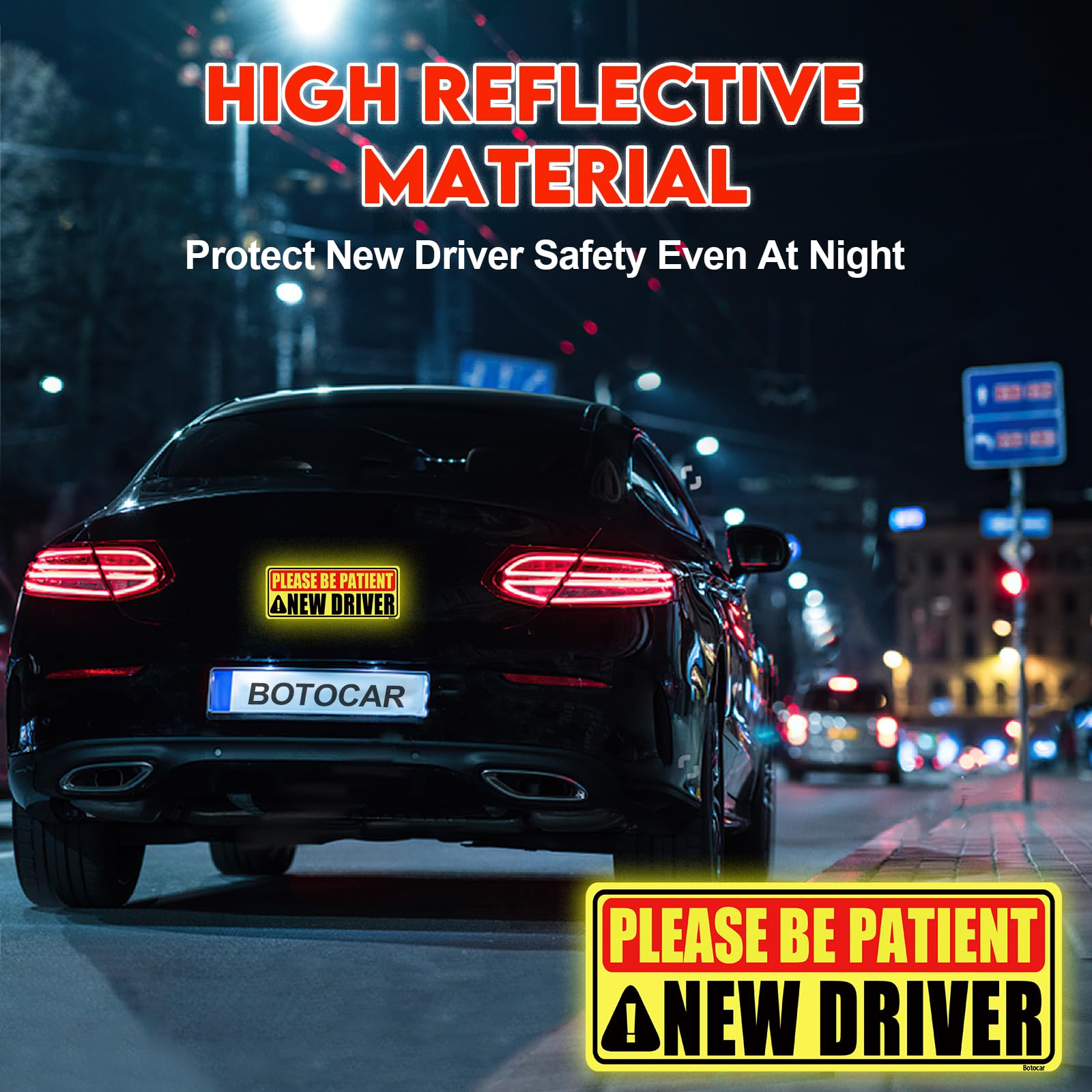 New Driver Sticker Magnet For Car 3 Pack, Please Be Patient New Driver Magnet, Magnetic New Driver Magnet For Car, New Drivers V