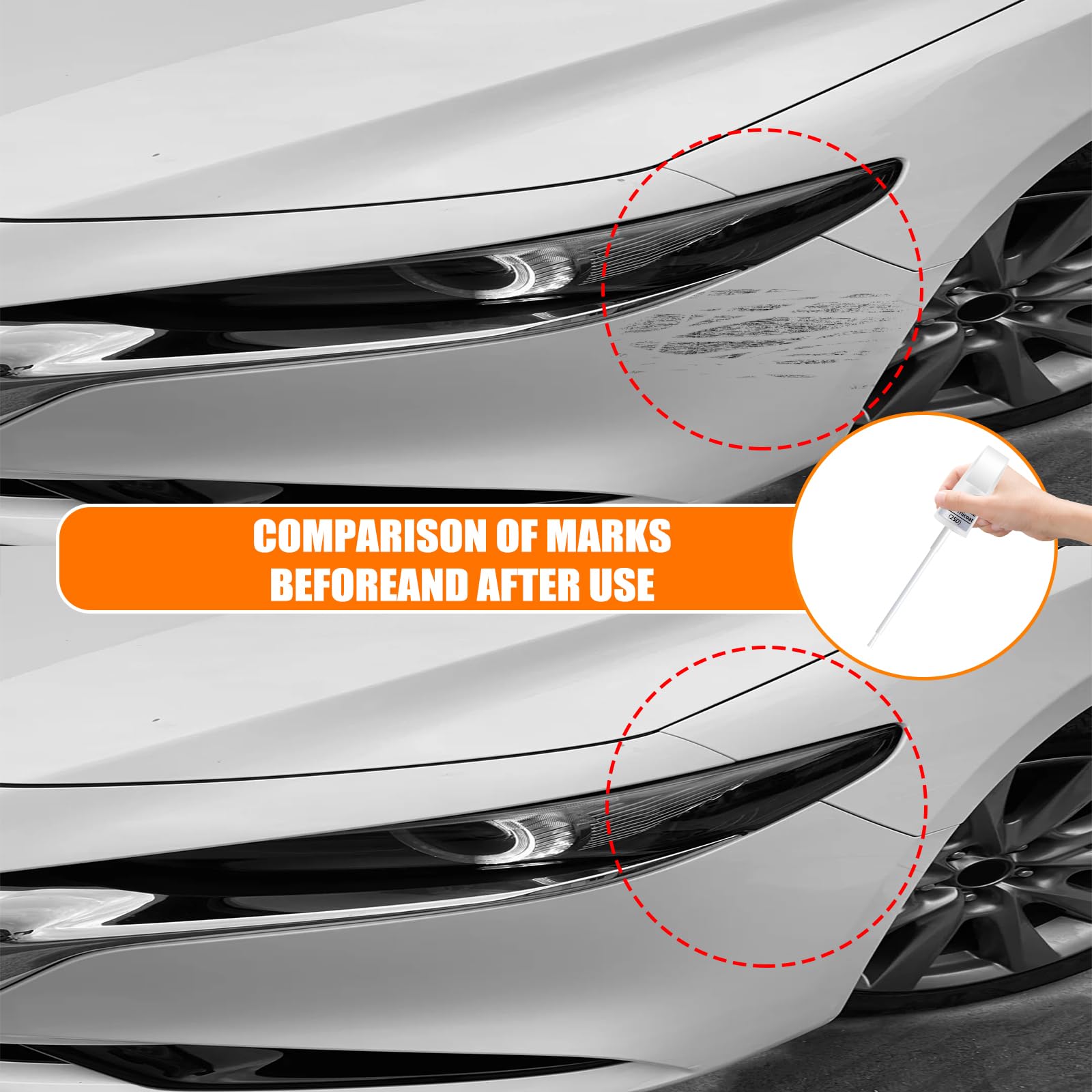SNSIR Touch Up Paint Pen - 0.4 Fl Oz, Machine Gray Metallic, Car Scratch Repair for Mazda, Two-In-One Premium Remover