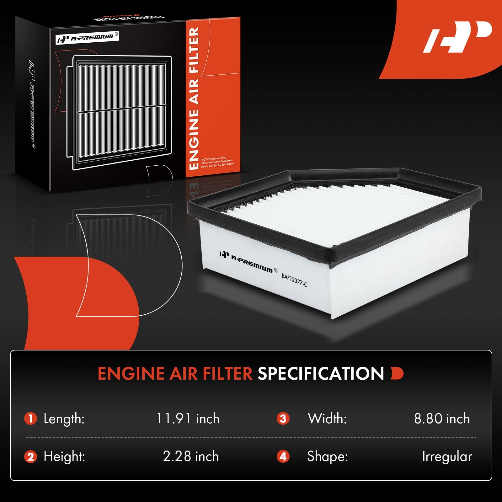 A-Premium Engine Air Filter Compatible With Nissan Rogue 2021-2022, 1.5L 2.5L, Replace# 165466Ra0A