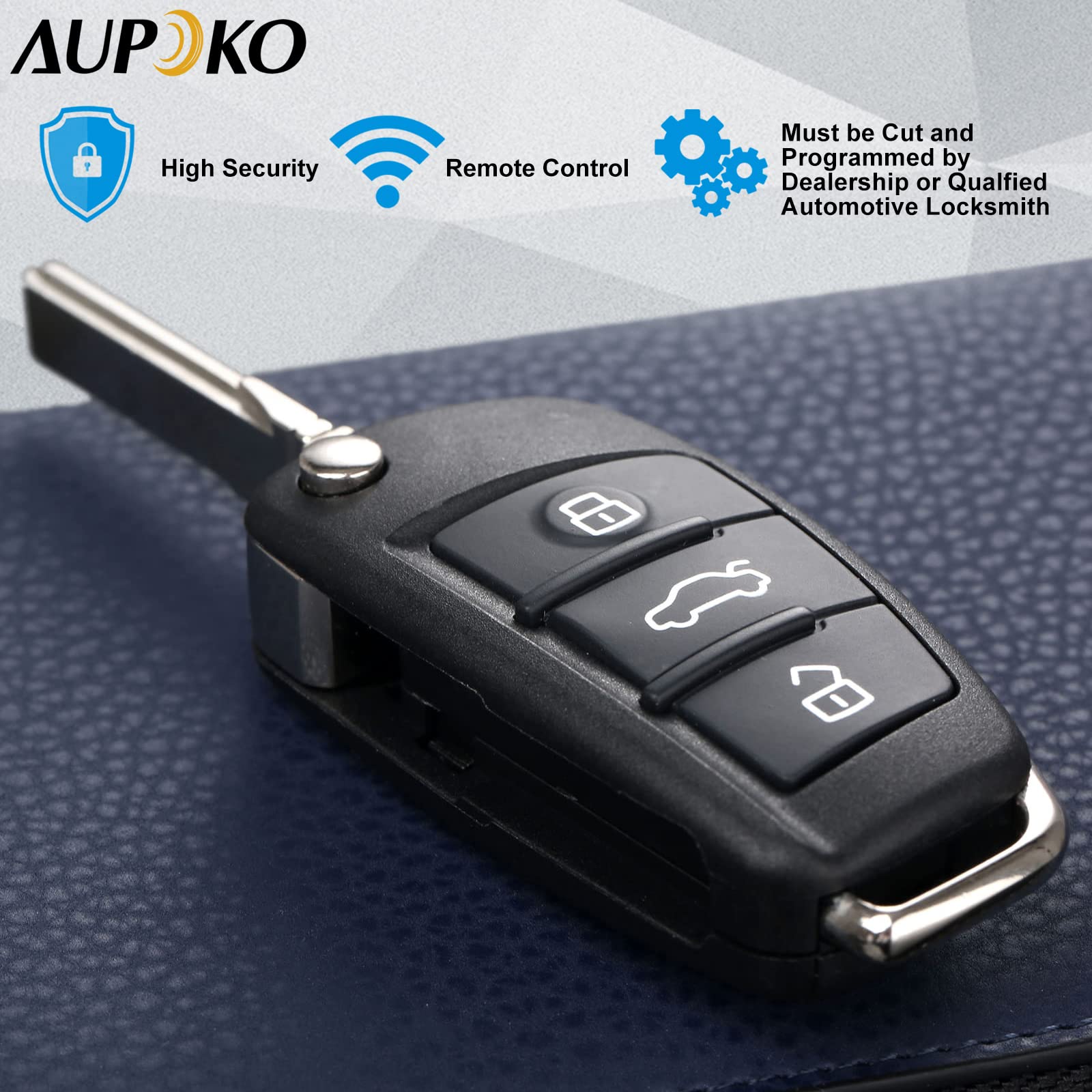 Aupoko Myt-4073A Remote Key Case, 3 Buttons Panic Replacement Key Shell Case, Replacement For A3 A4 A6 A8 Tt Q7 S6 Quattro