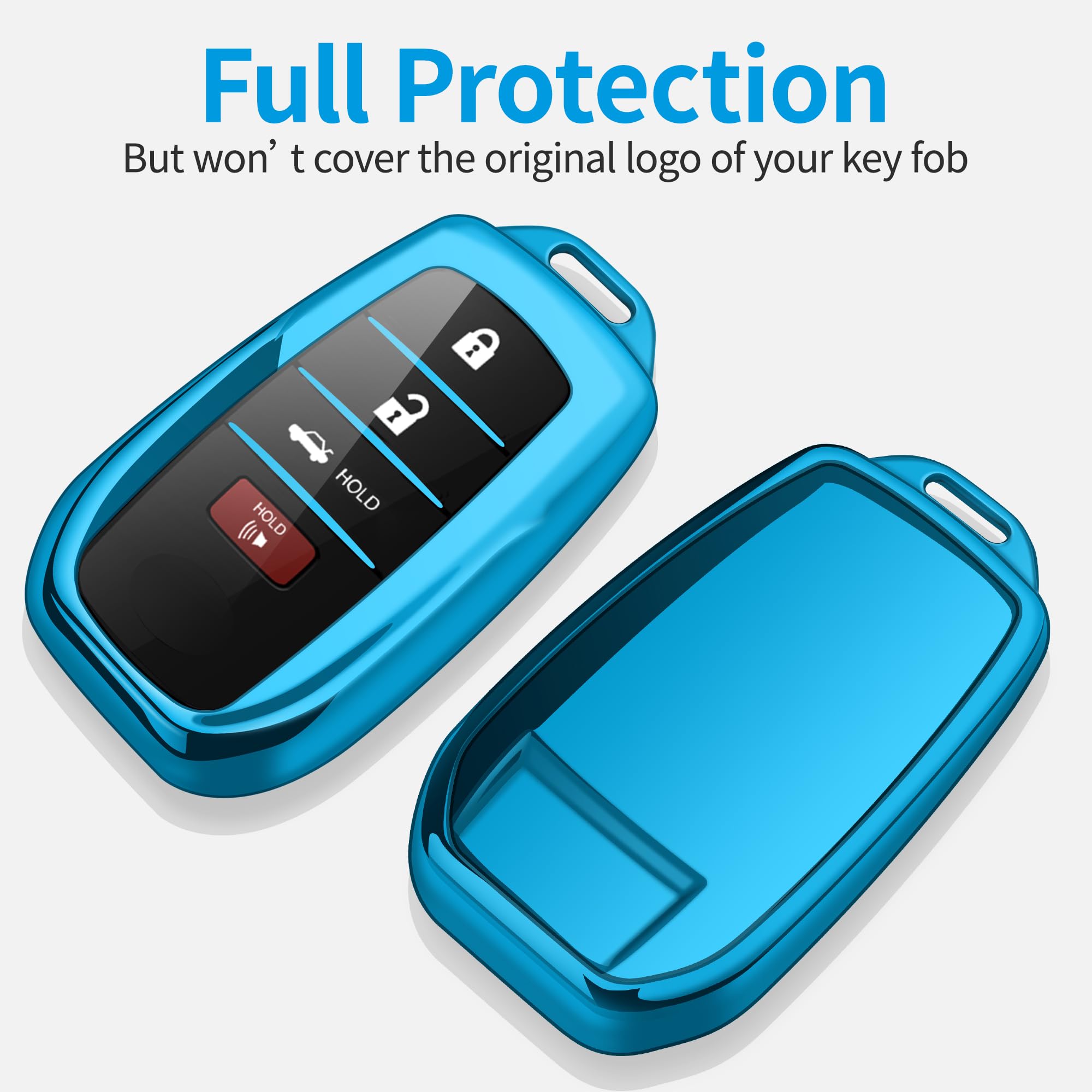 Tukellen Key Fob Cover for Toyota, TPU Soft Case, Black, Model Tukellen00746, Fits 2025 Camry, 2019-2025 Land Cruiser, Sienna,