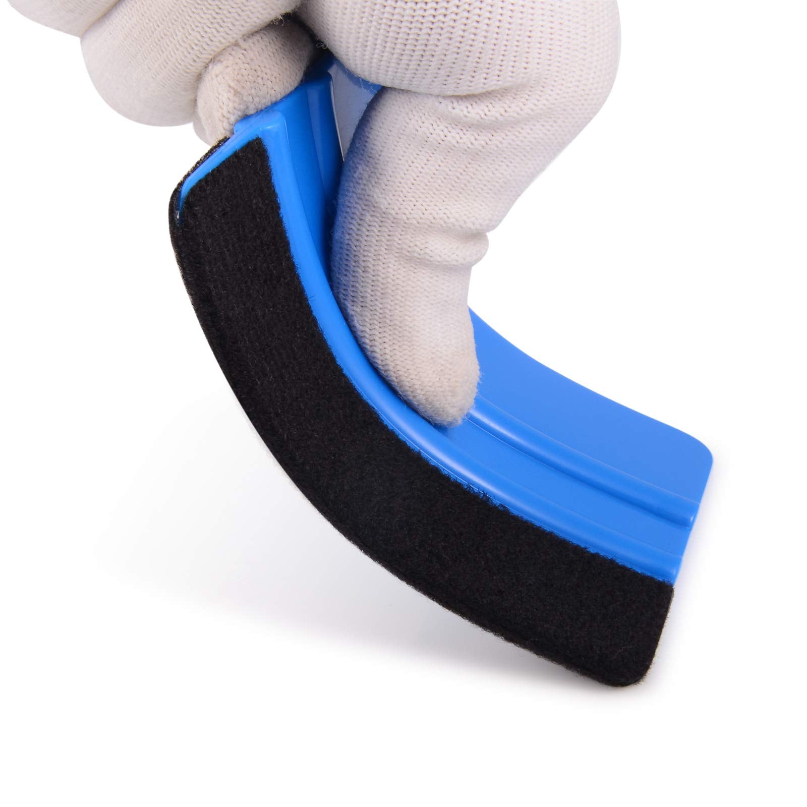 Ehdis 10Pcs Vinyl Squeegee Felt Edge Squeegee Wallpaper Smoothing Tool Window Tint Squeegee 4 Inch Car Vinyl Scraper Decal Applicator Window Tint Tool With Black Fabric Felt Edge-Blue