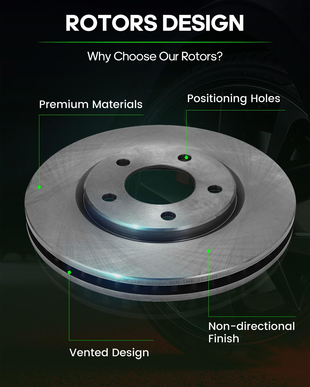 SCITOO Front 11.06'' Brake Pads and Rotors Kits Fit For Chrysler Town & Country 2001-2007,For Dodge Caravan 2001-2007,For Dodge