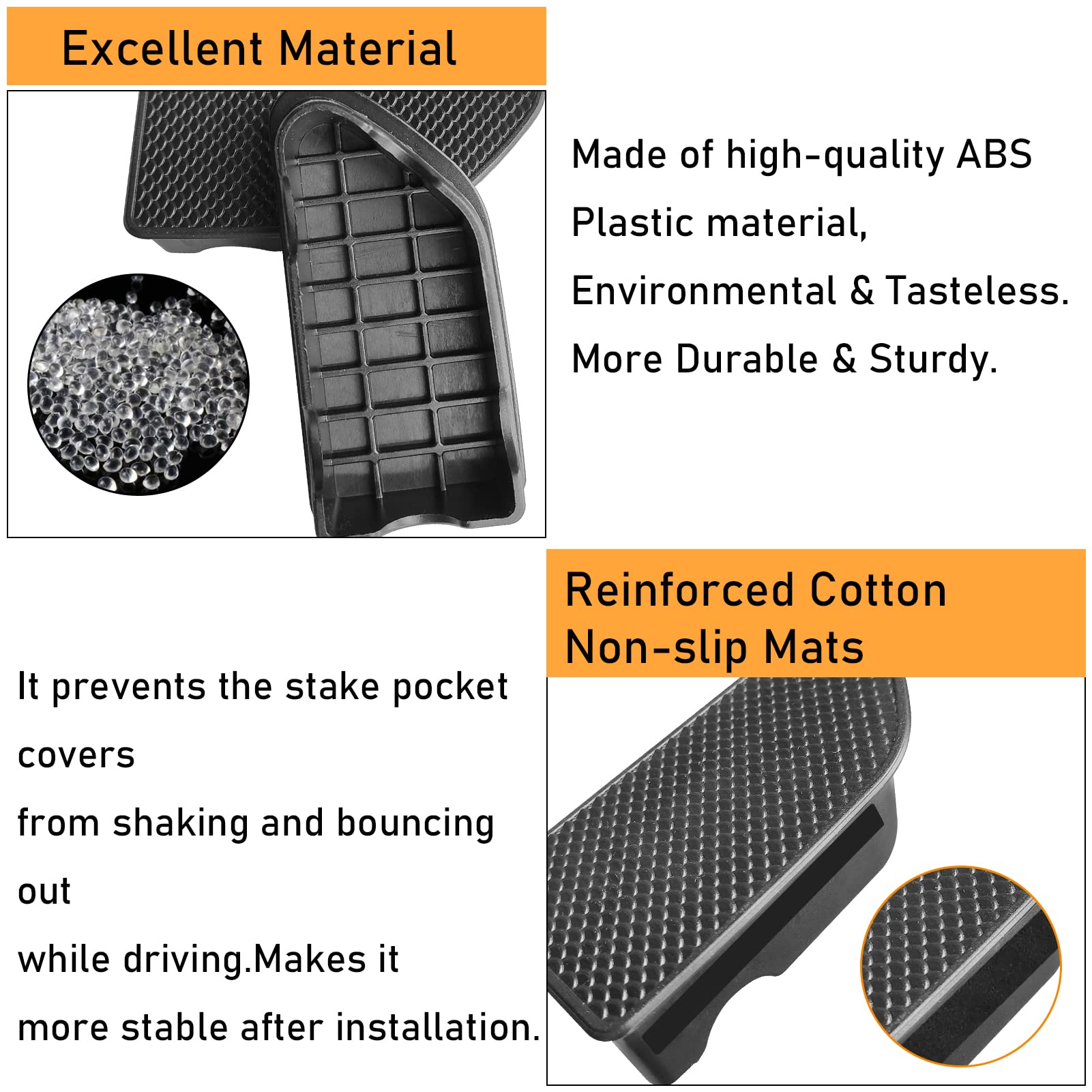 Moonlinks Bed Rail Stake Pocket Covers Compatible With Gmc Sierra 1500/Chevy Silverado 1500 2019-2024 & Silverado/Sierra 2500/3500 Hd 2020 2021 2022 Truck Tonneau Covers Stake Holes Caps Plugs(2 Pcs)