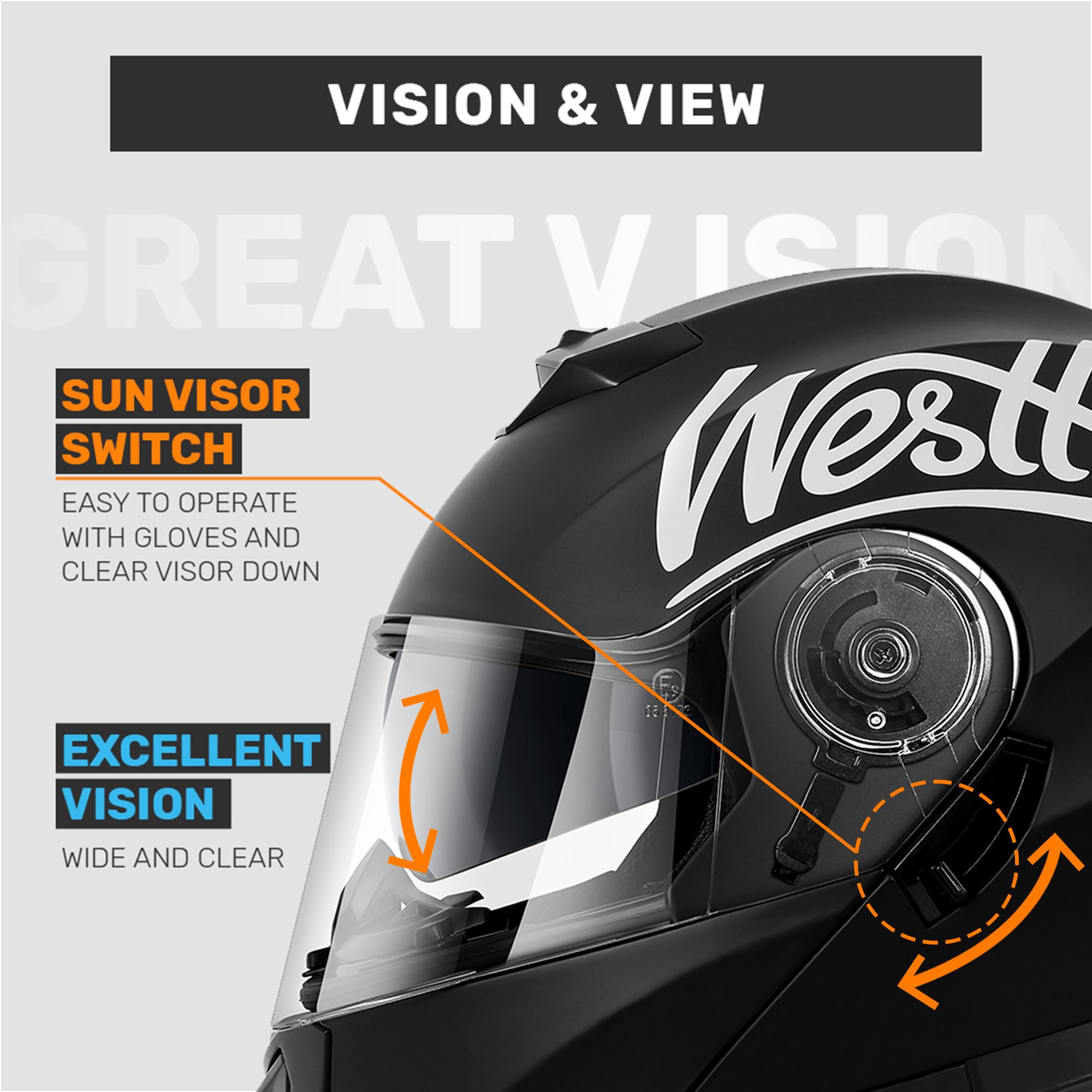 Westt Open Face Motorcycle Helmet - Motocross Helmet Liftable Chin & Dual Visor - Atv Helmets For Adults Motorcycle Dot Approved
