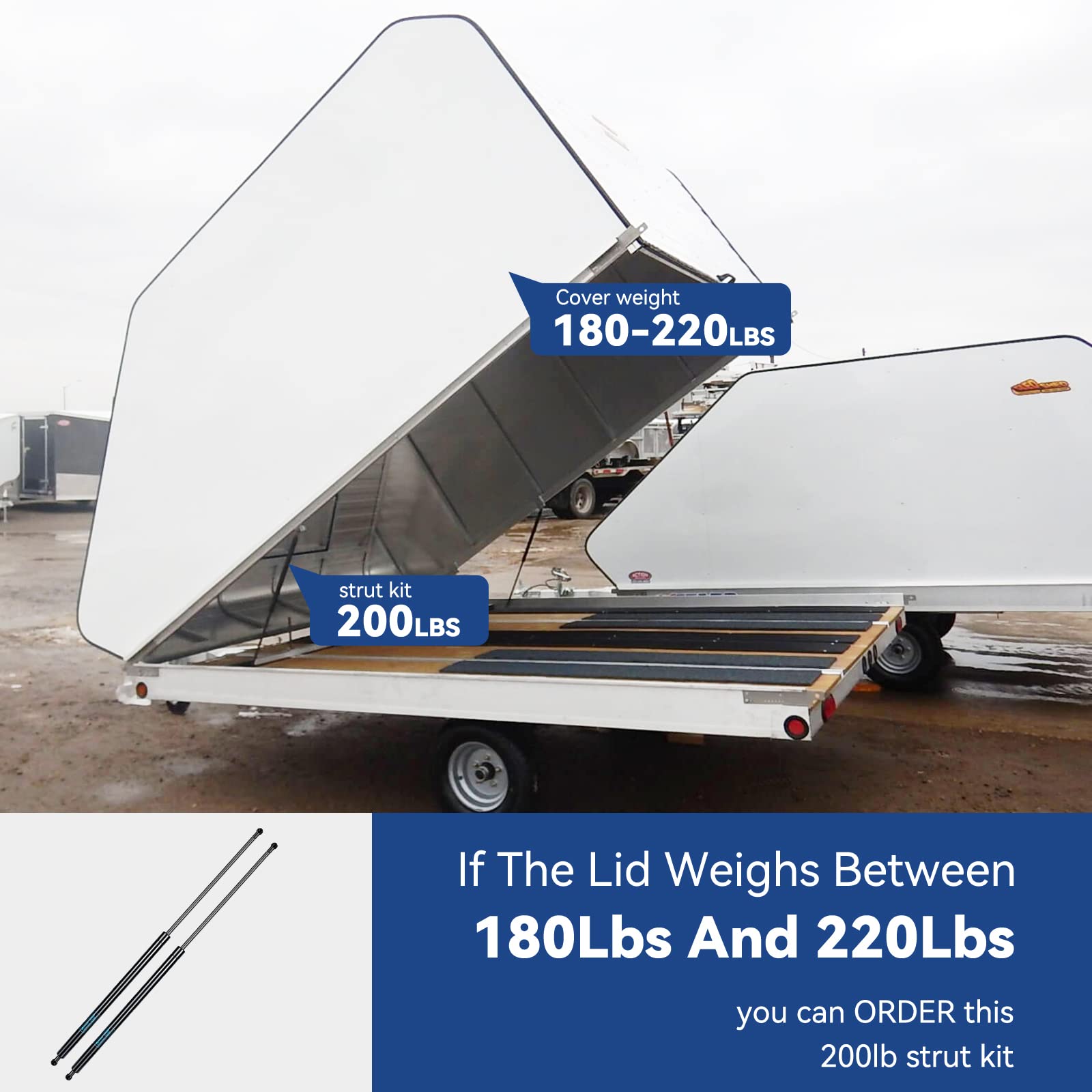 28 Inch 200 Lb (889 N) Gas Struts Spring Shocks 28 In For Heavy Lids Trap Door Truck Sled Trailer Cap Tonneau Cover Replacement