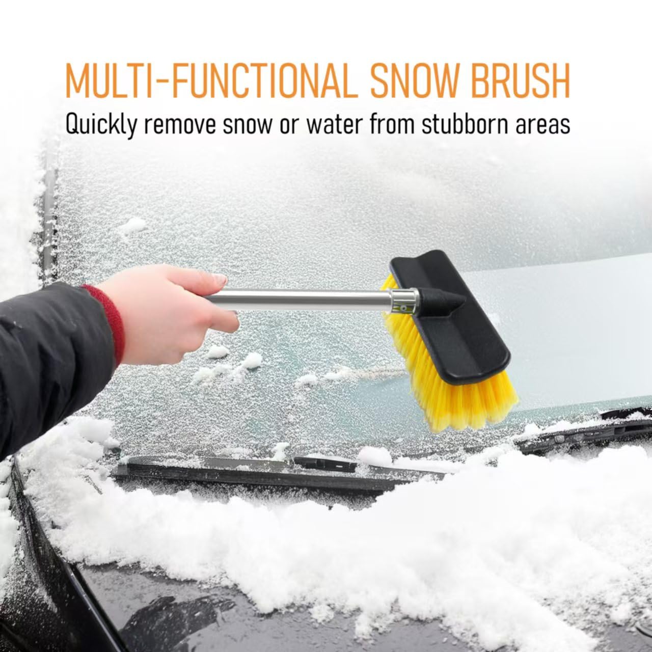 Yuloosi Car Wash Brush With 55'' Long Handle | Car Wash 10'' Dip Soft Brush | No Scratch Soft Bristle Brush For Car, Rv, Boat, S