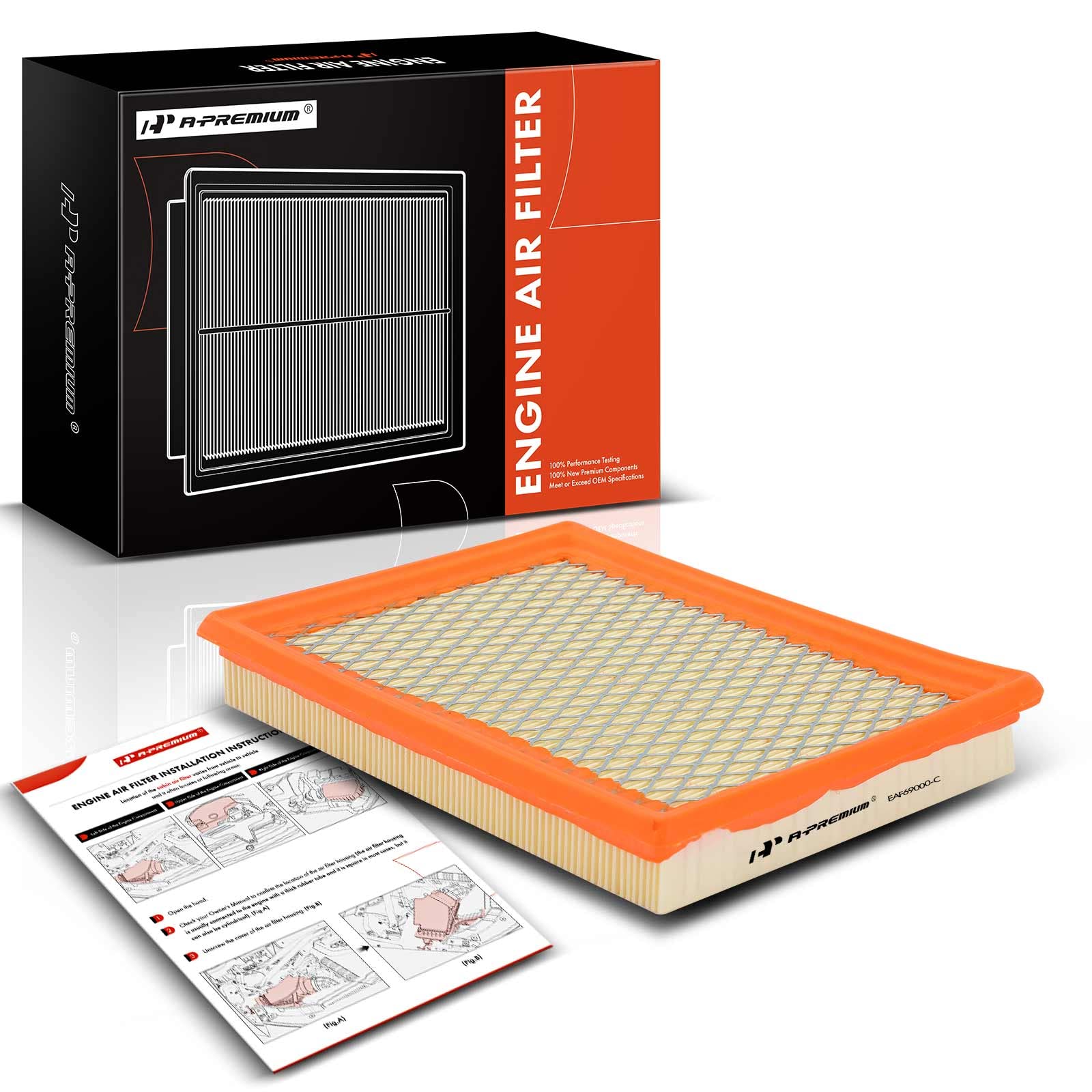 A-Premium Engine Air Filter Compatible with Nissan & Infinit Models - Rogue, Sentra, 300ZX, Juke, FX35, FX37, FX50, M56, Q50, Q6