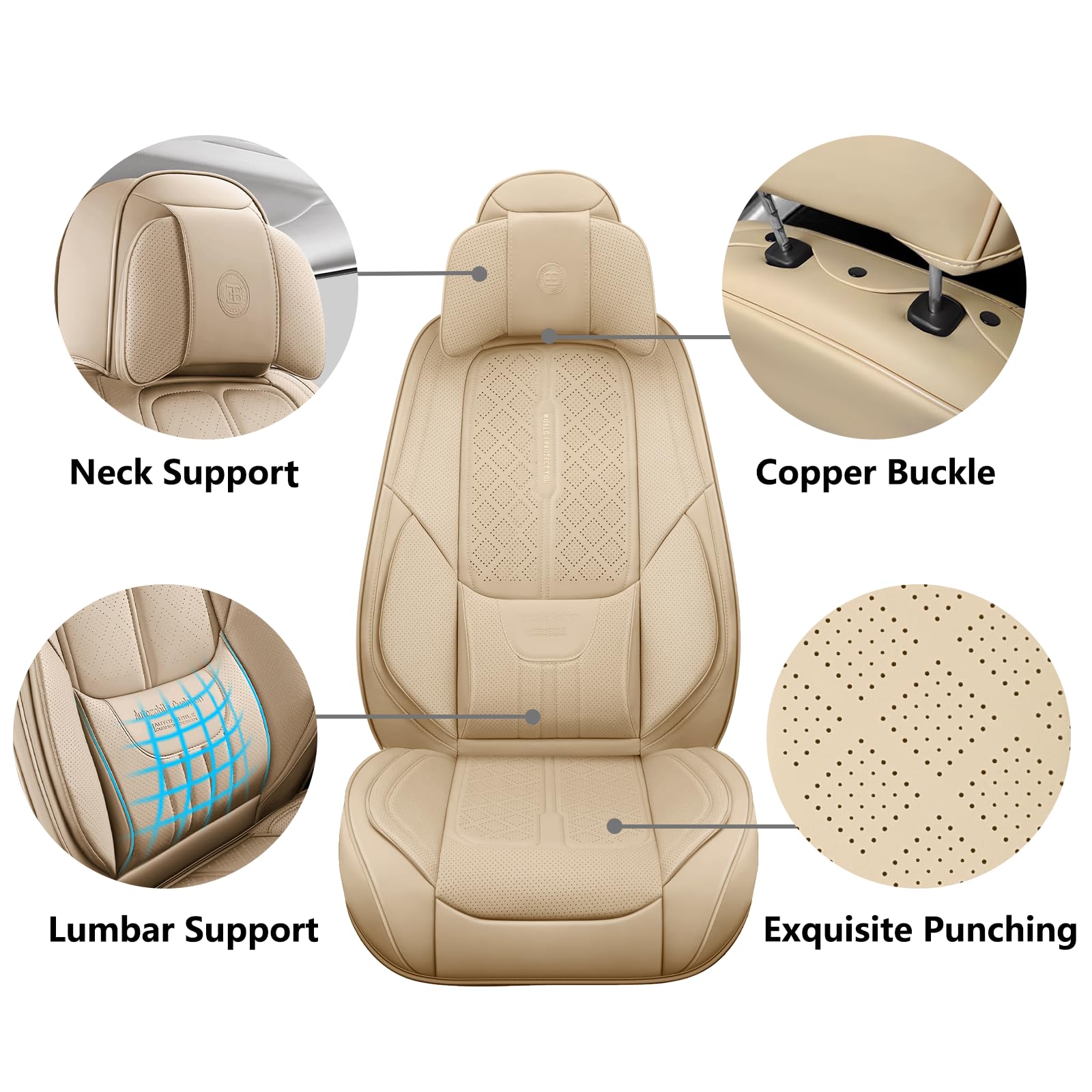 Ns Yolo Universal Fit Full Coverage Leather Car Seat Covers For Cars,Suvs And Pick-Up Trucks, Car Seat Protector,Automotive Seat