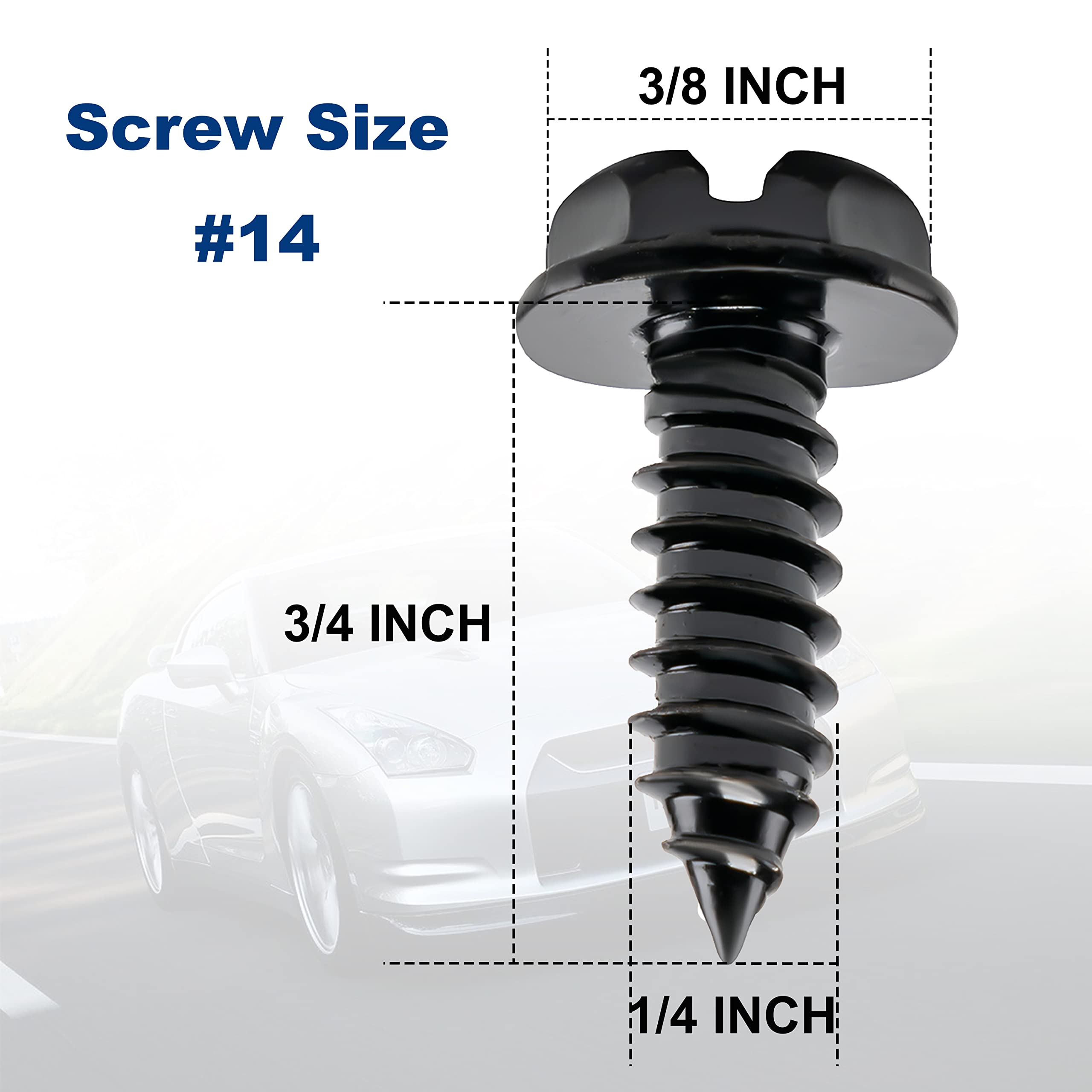 Hoewina License Plate Screw Kit, 8 Sets Stainless Anti Theft License Plate Screws, Anti-Rattle & Rust-Proof Bolts For Securing L