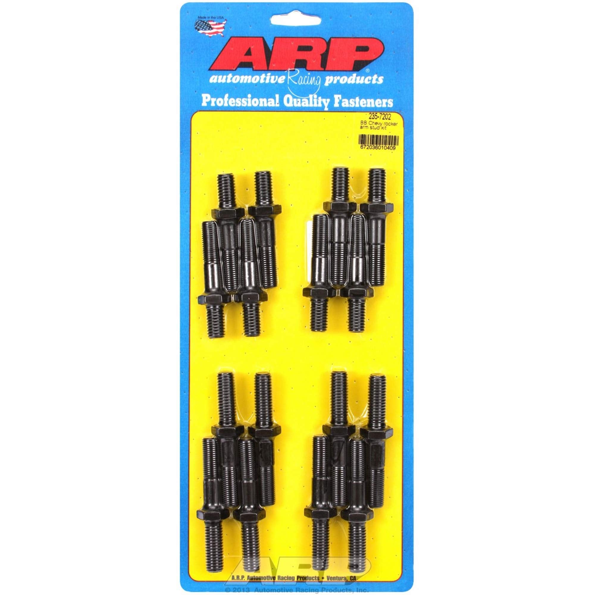 ARP 2357202 Pro Series Rocker Arm Stud Kit, Chrome Moly Steel With Black Oxide Finish, 16 Pieces, For Select Dart Aluminum Heads