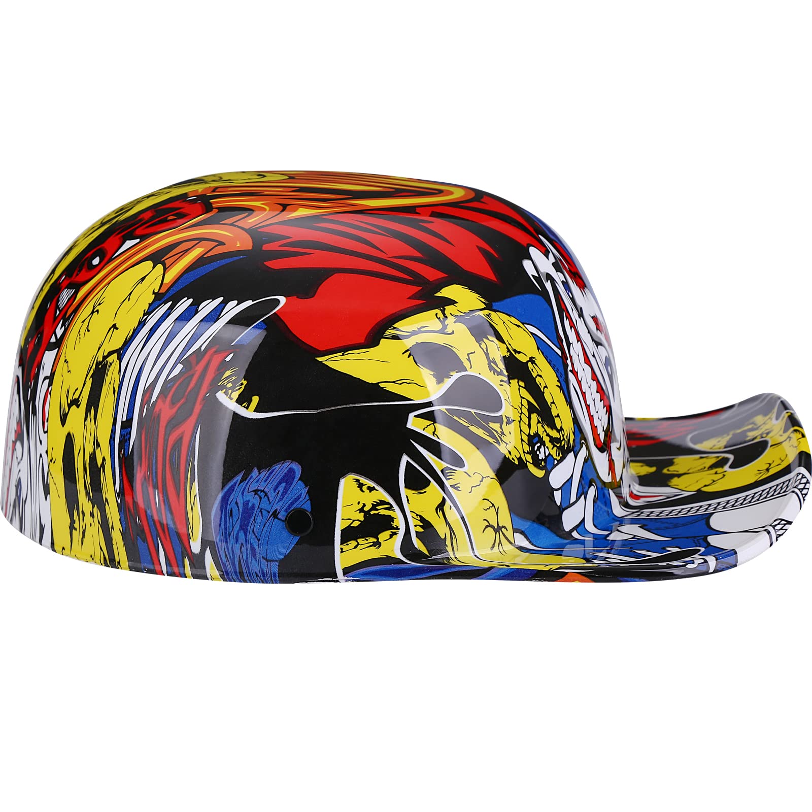 Yesmotor Baseball Motorcycle Helmet Half Cap for Bike Cruiser Chopper Moped Scooter- Dot Approved (Painting, XL)