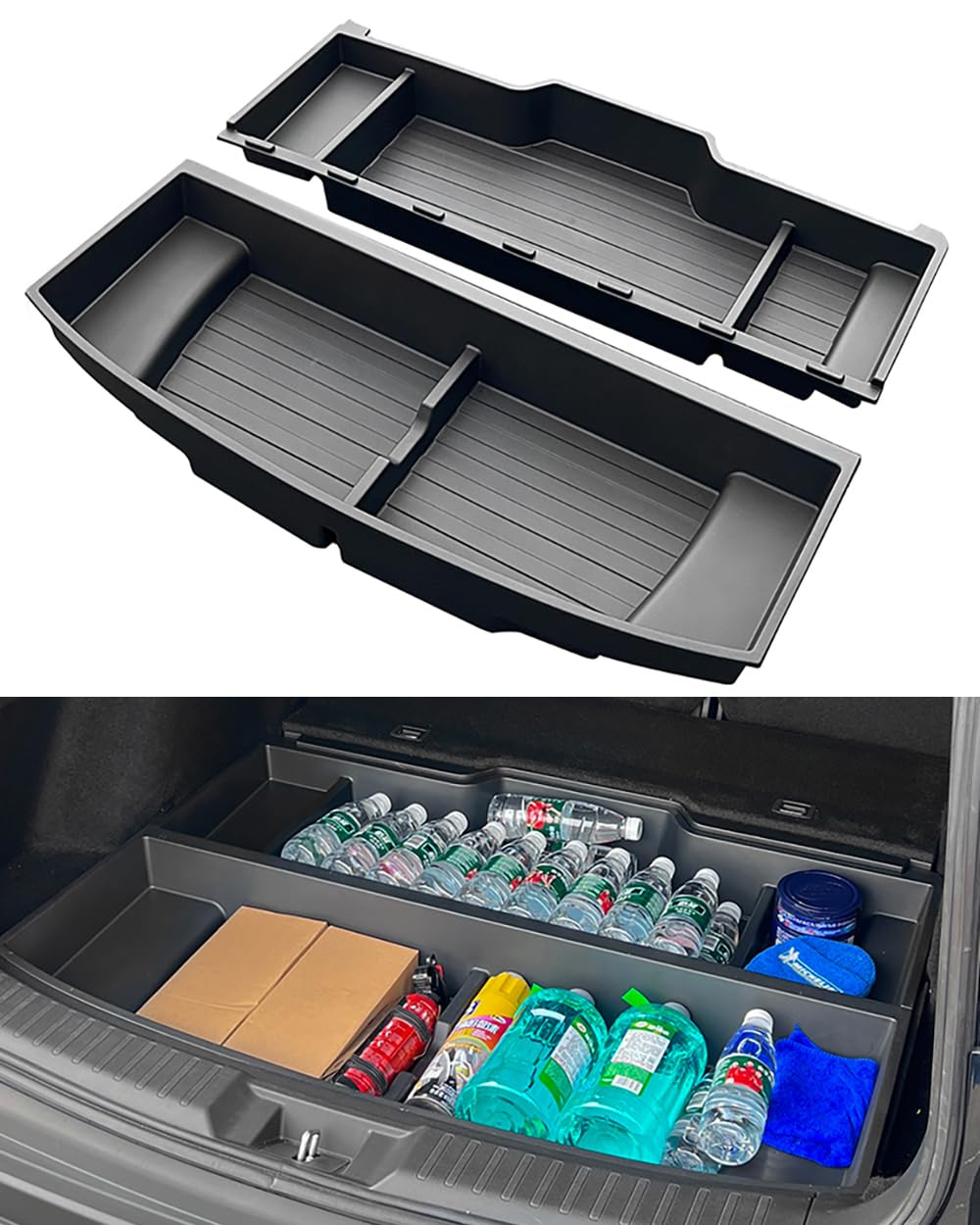 QXZcar Trunk Organizer Tray for 2023-2026 Honda CR-V, Waterproof Insert Cargo Rear Hatch Hidden Storage Box fits Honda CRV EX EX