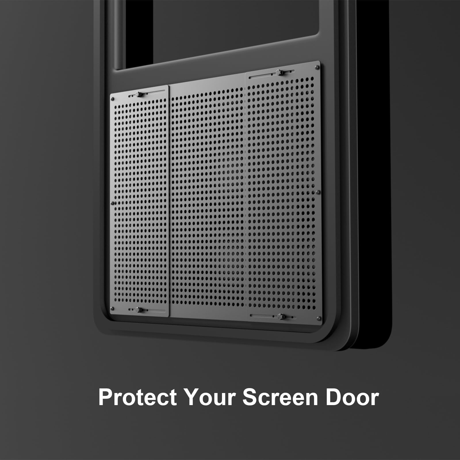 Premium Adjustable RV Entry Screen Door Grille, Adjusts from 22- 31.5, Aluminum Alloy Protector Guard for RV, Camper- Black