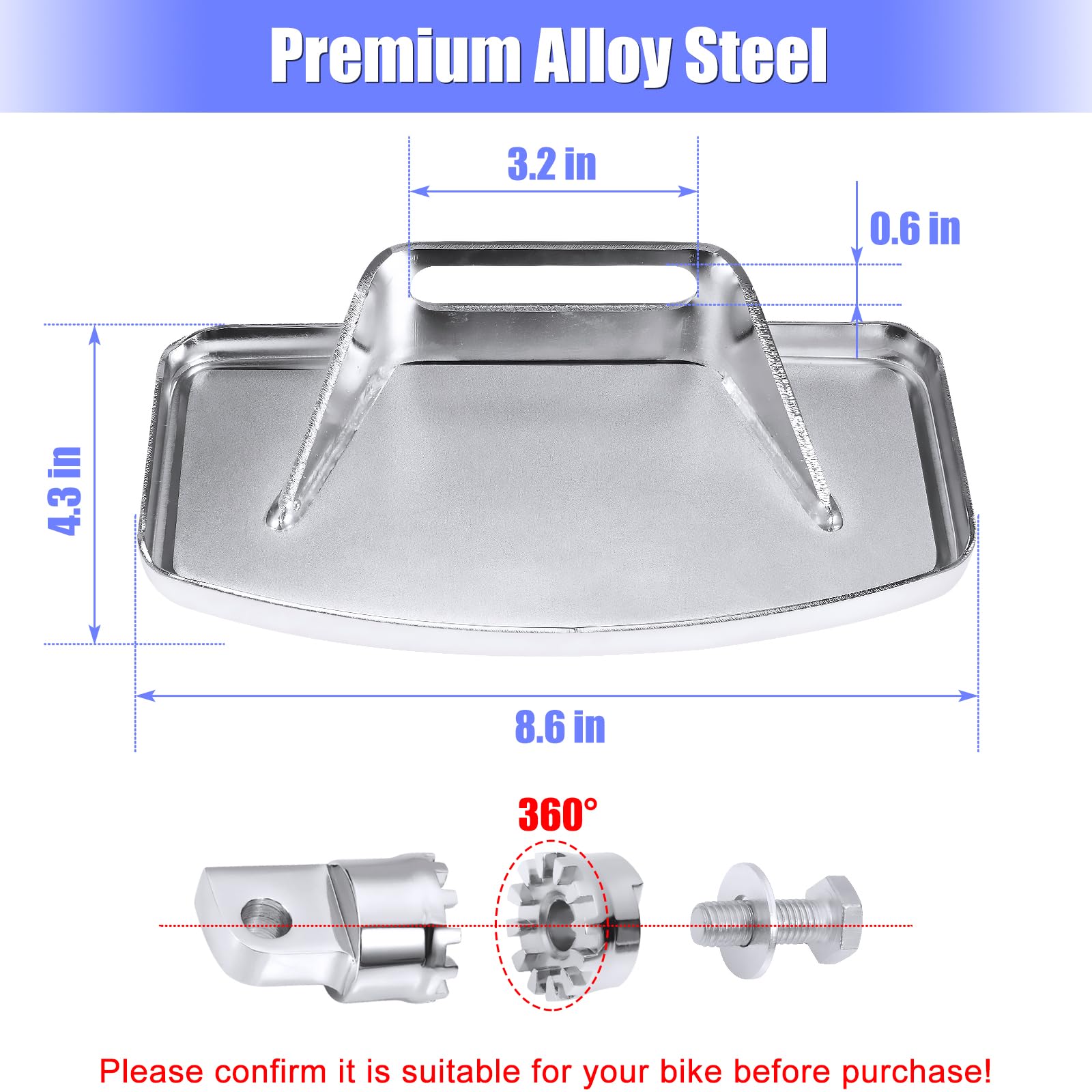 Motorcycle Floorboards for Harley, Rider/Driver/Passenger Footboard Footrest Foot Peg for Harley Davidson Touring Street/Electra