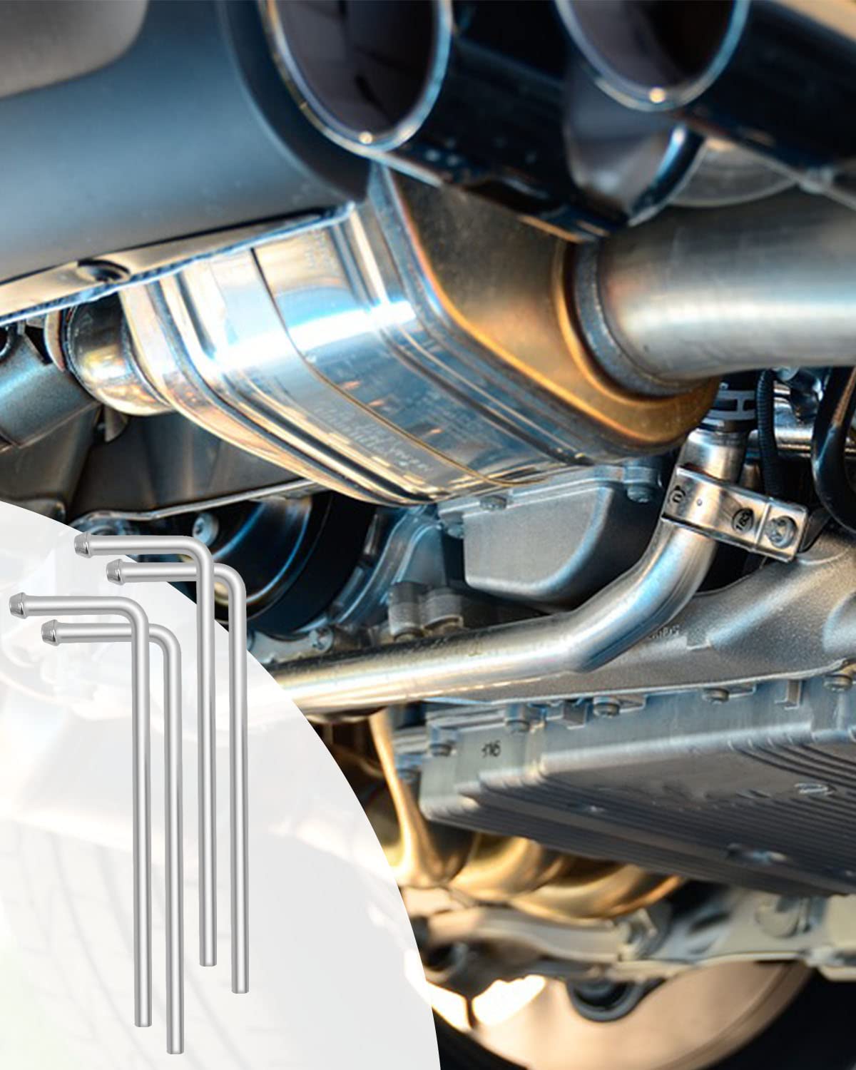 4 Pcs Universal Exhaust Hanger Rods 9.5' Long 90 Degree Bent Exhaust Hanger Steel