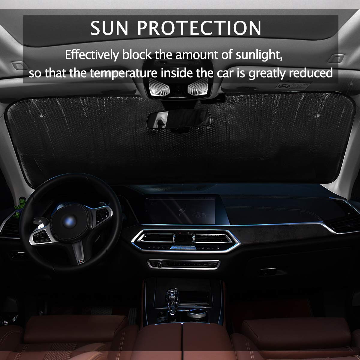 Oarencol Woman Eyes Eyelash Car Windshield Sun Shade Foldable Uv Ray Sun Visor Protector Sunshade To Keep Your Vehicle Cool (55'
