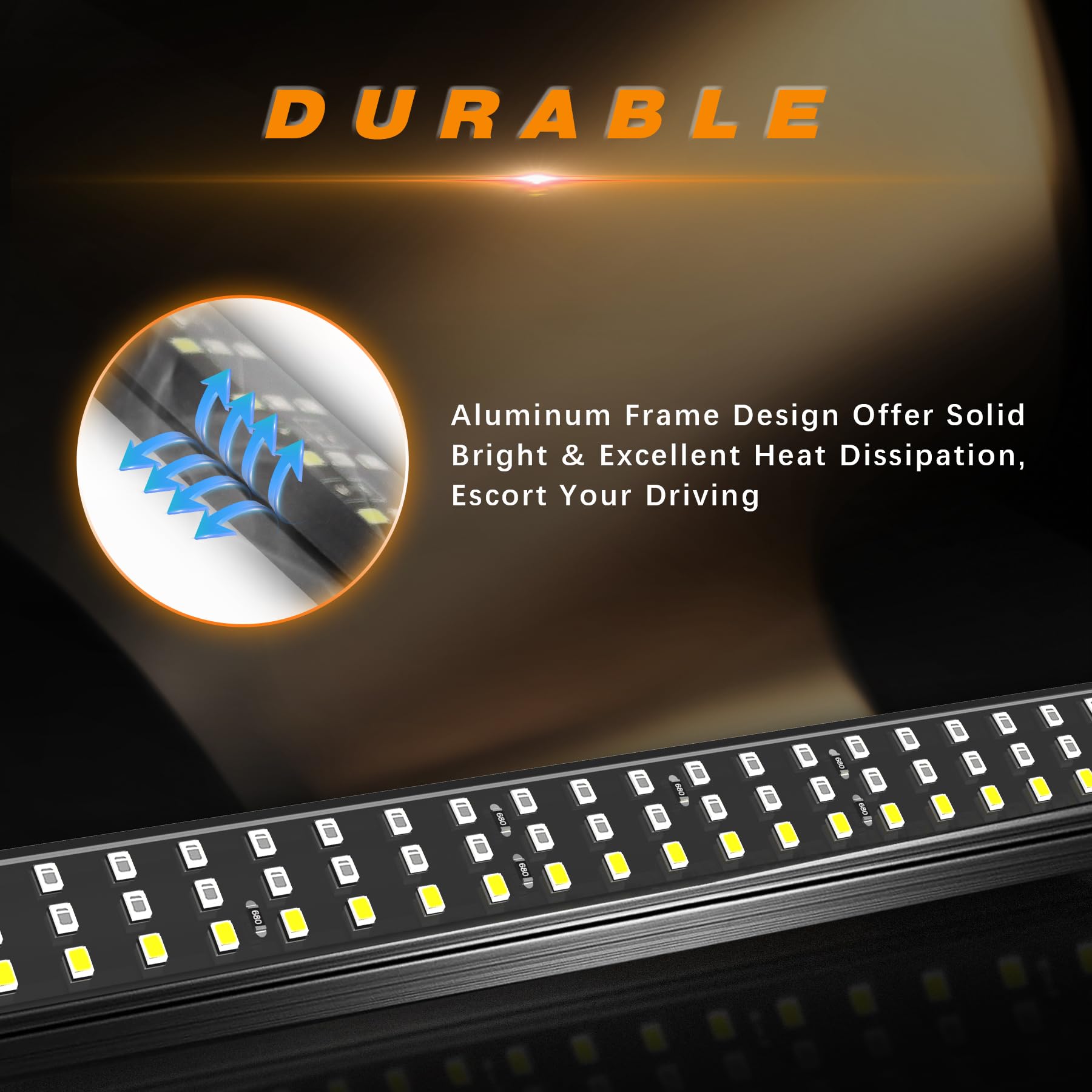 Amexmart 48''/49'' Tailgate Light Bar,Aluminum Frame Triple Row Led Tailgate Light Strip For Truck, Pickup,Trailer With Full Fun