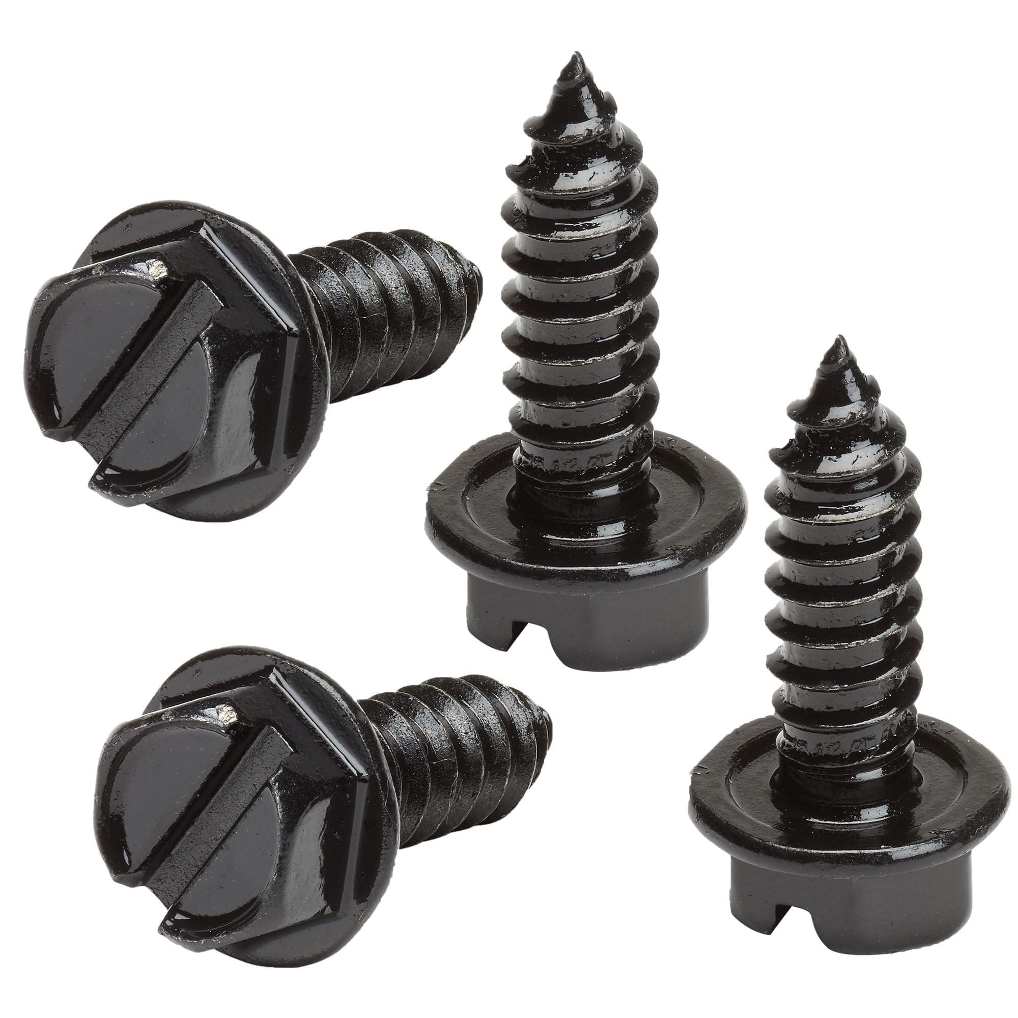 License Plate Screws With Rustproof Finish - License Plate Screw Kit For Front & Rear Plates - License Plate Bolts For Domestic 